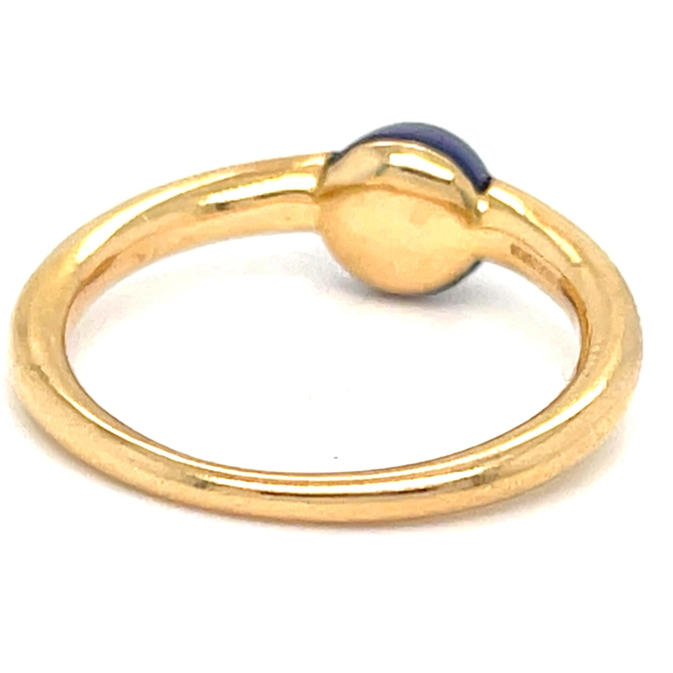 Pomellato M'ama non M'ama 18k Yellow Gold Blue Gemstone Ring Size 6.5 in vendita 1