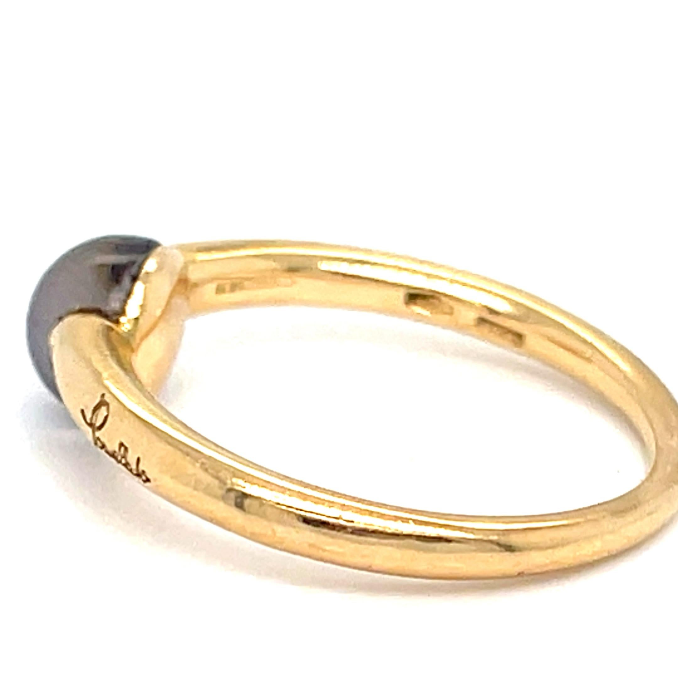 Pomellato M'ama non M'ama 18k Yellow Gold Blue Gemstone Ring Size 6.5 in vendita 2
