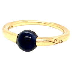 Pomellato M'ama non M'ama 18k Yellow Gold Blue Gemstone Ring Size 6.5