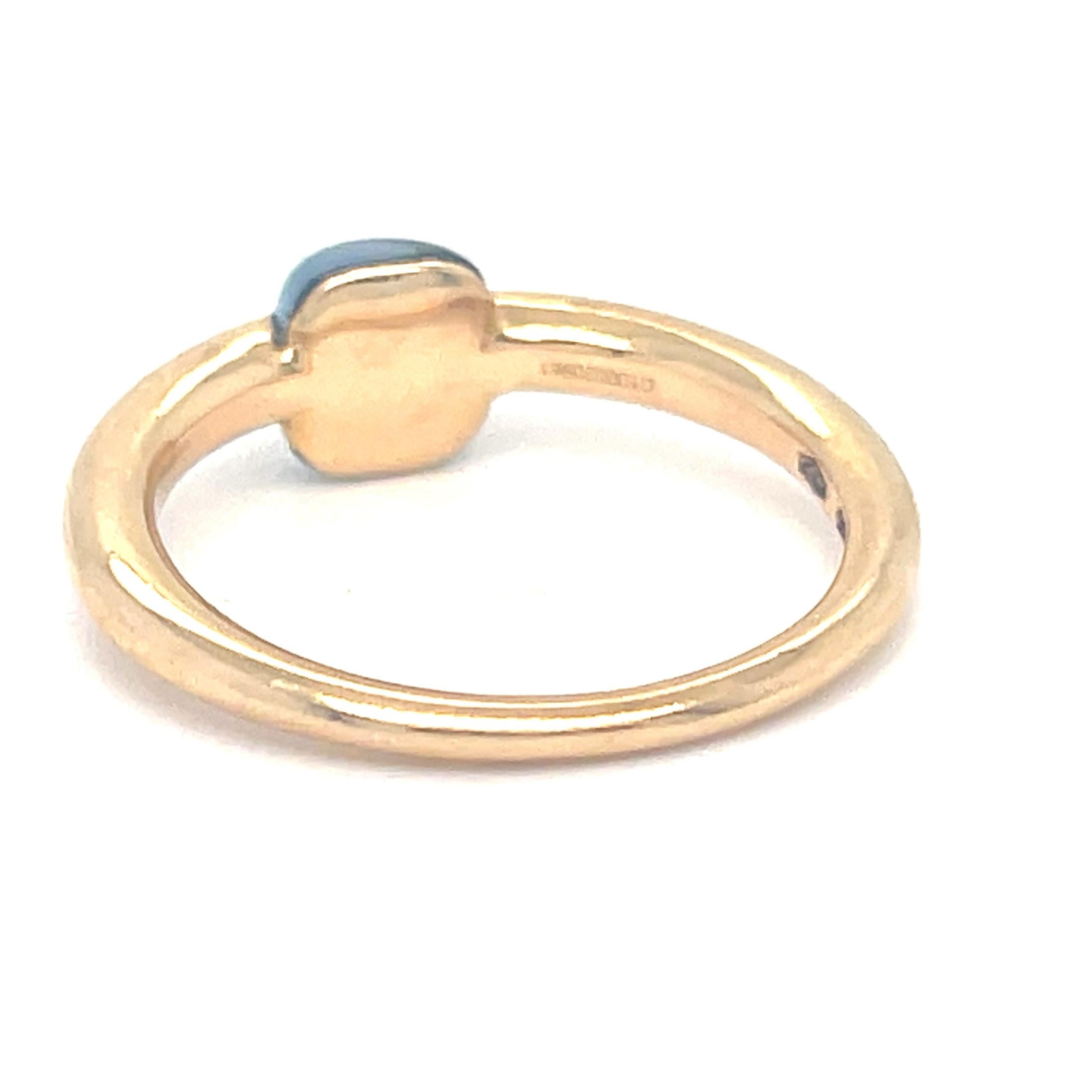 Pomellato M'ama non M'ama 18k Yellow Gold Light Blue Gemstone Ring Size 6.5 in vendita 6
