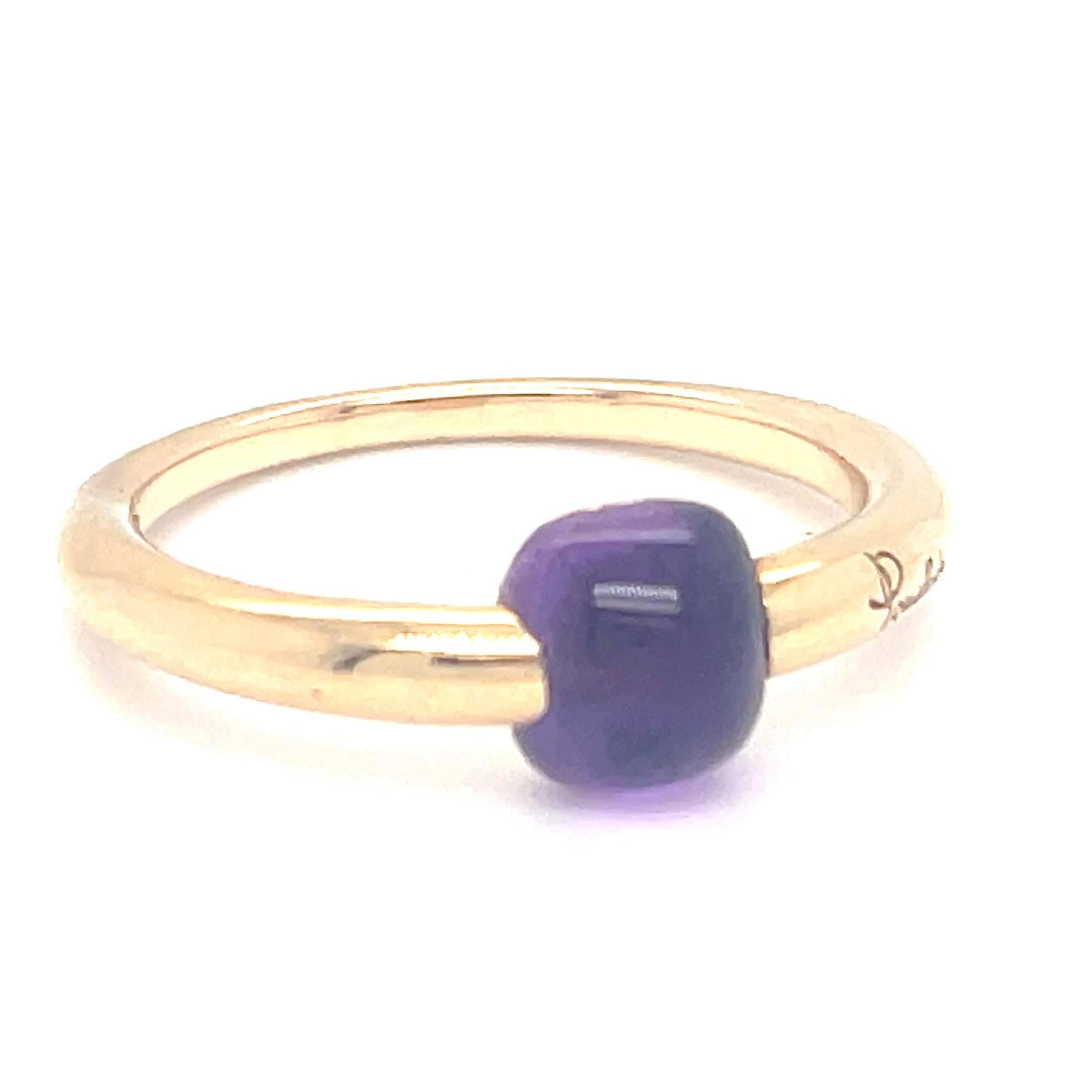 Pomellato M'ama non M'ama 18k Yellow Gold Purple Gemstone Ring Size 6.5 in vendita 5