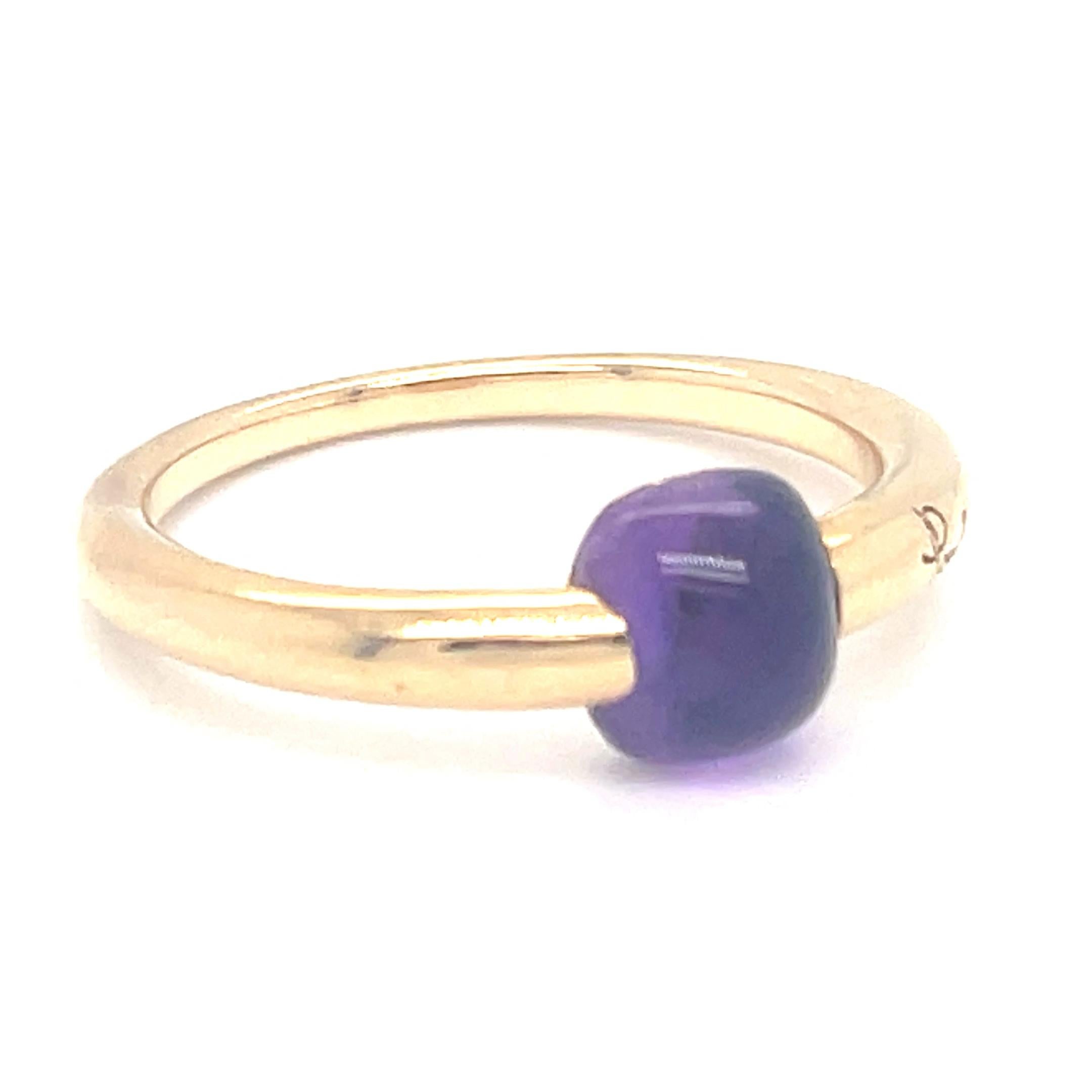 Pomellato M'ama non M'ama 18k Yellow Gold Purple Gemstone Ring Size 6.5 in vendita 6