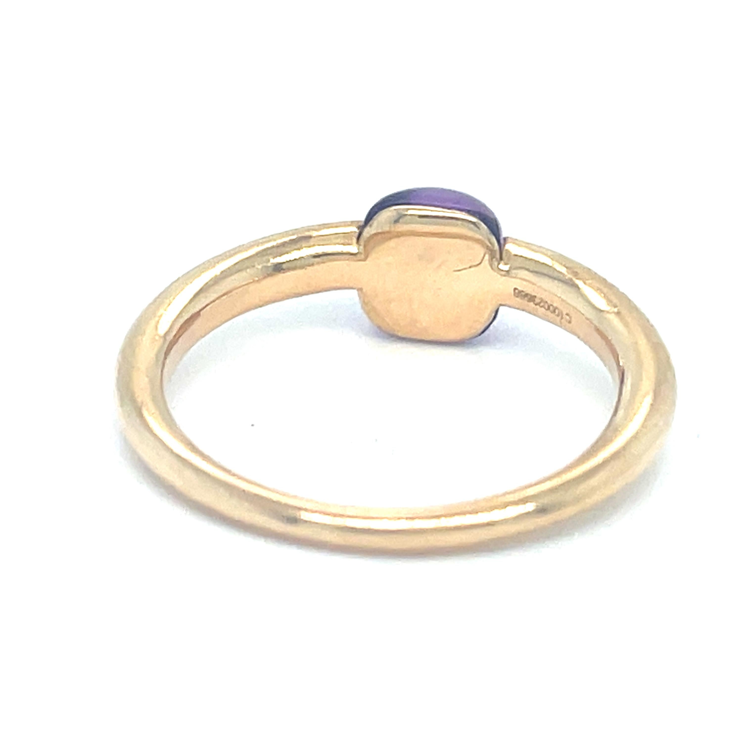 Pomellato M'ama non M'ama 18k Yellow Gold Purple Gemstone Ring Size 6.5 in vendita 1