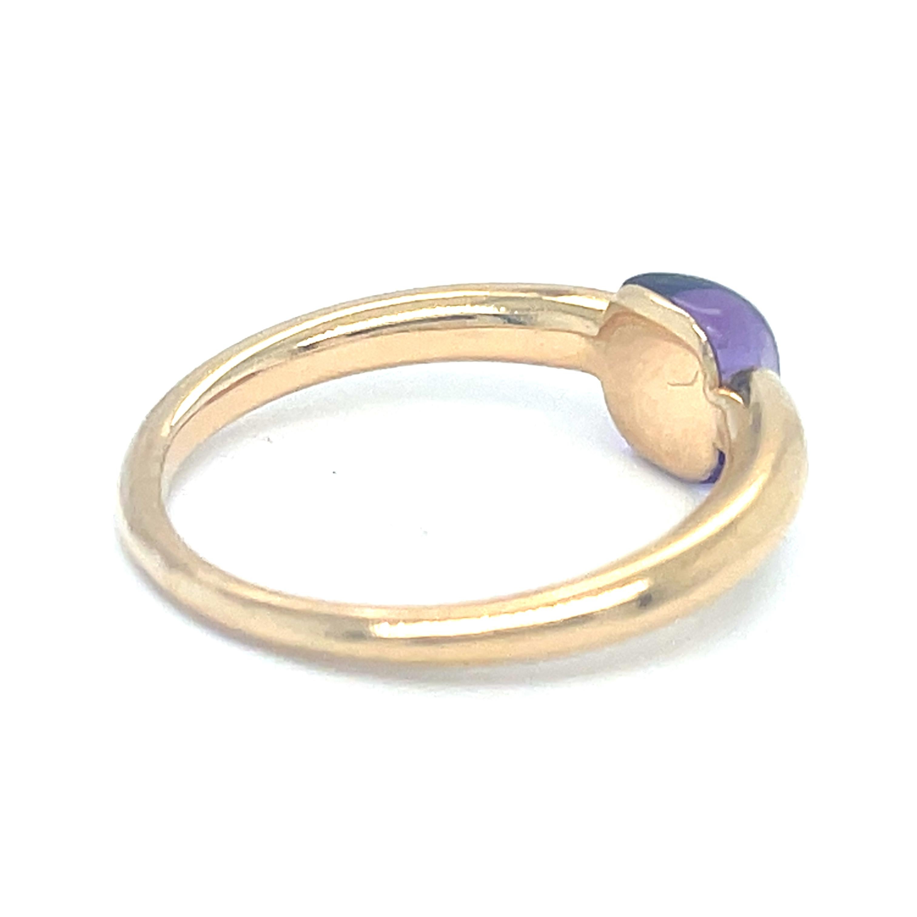 Pomellato M'ama non M'ama 18k Yellow Gold Purple Gemstone Ring Size 6.5 in vendita 2