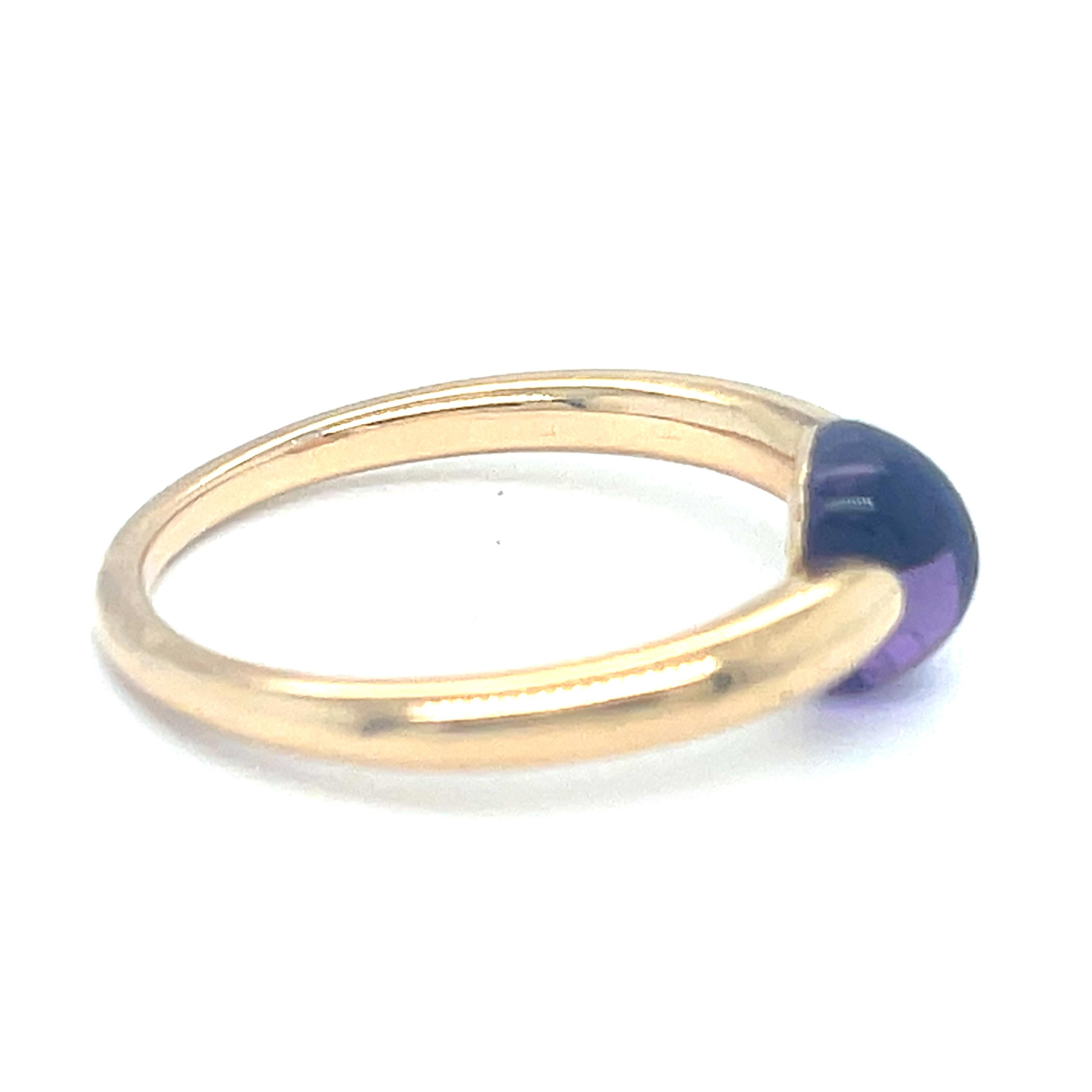 Pomellato M'ama non M'ama 18k Yellow Gold Purple Gemstone Ring Size 6.5 in vendita 3