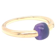 Pomellato M'ama non M'ama 18k Yellow Gold Purple Gemstone Ring Size 6.5