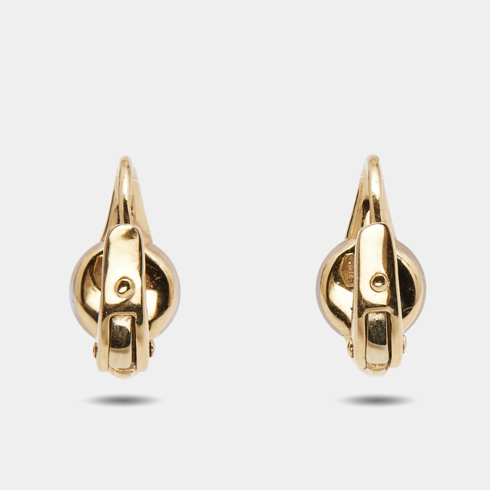 Pomellato M'ama Non M'ama Mondstein-Ohrringe aus 18 Karat Gelbgold (Ungeschliffen)