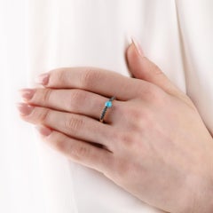 Pomellato M'ama Non M'ama Turquoise & Zircons Ring In 18k Rose Gold