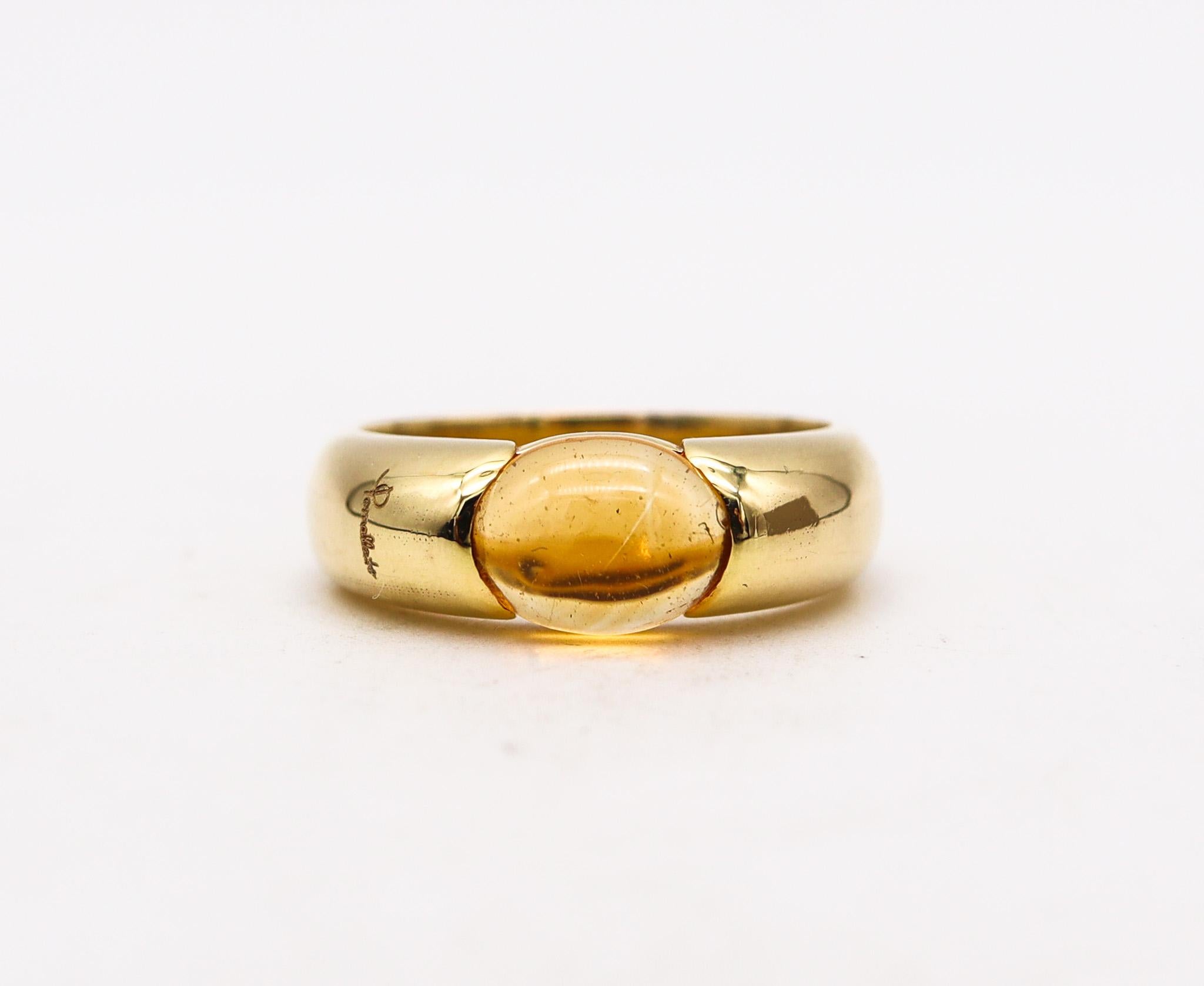 A candy ring designed by Pomellato

A beautiful candy ring, created in Milano Italy by the prestigious jewelry house of Pomellato. This candy ring has been carefully crafted in solid yellow gold of 18 karats with high polished finish and mount in an