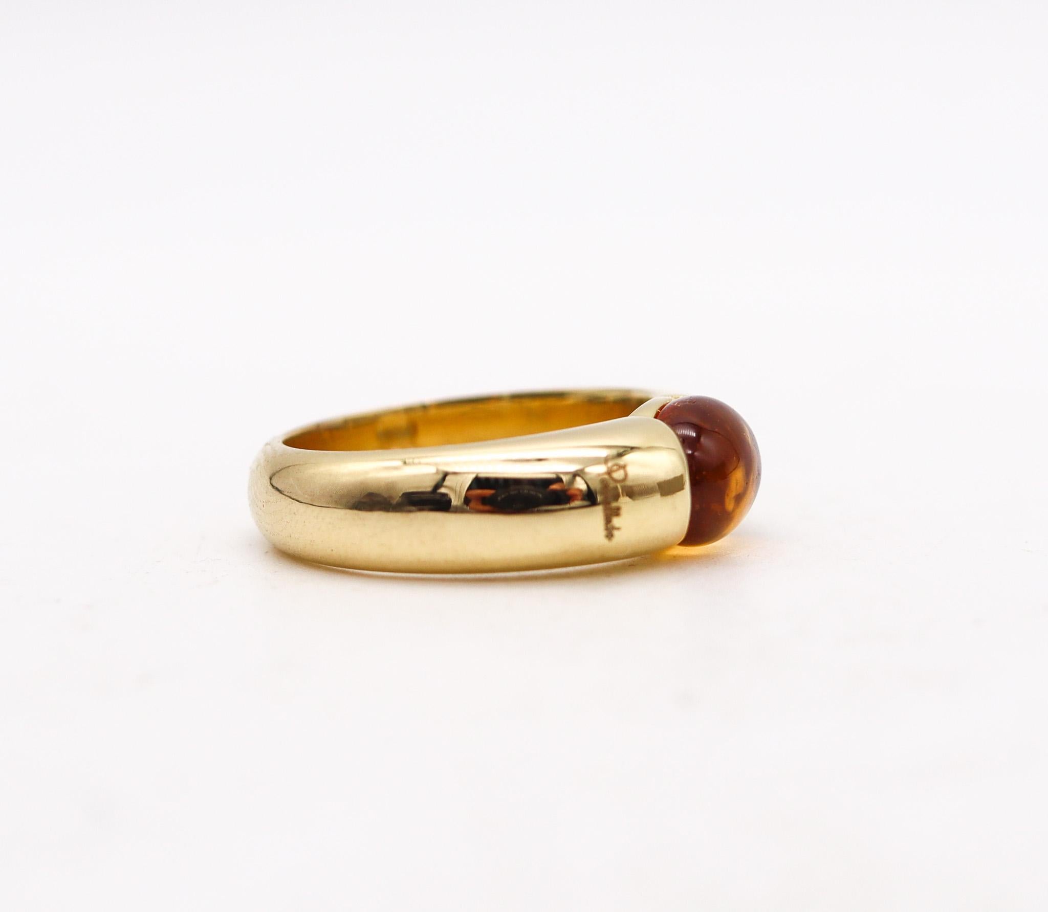 Modernist Pomellato Milan Candy Ring In 18Kt Yellow Gold With 4.75 Cts Orange Citrine For Sale
