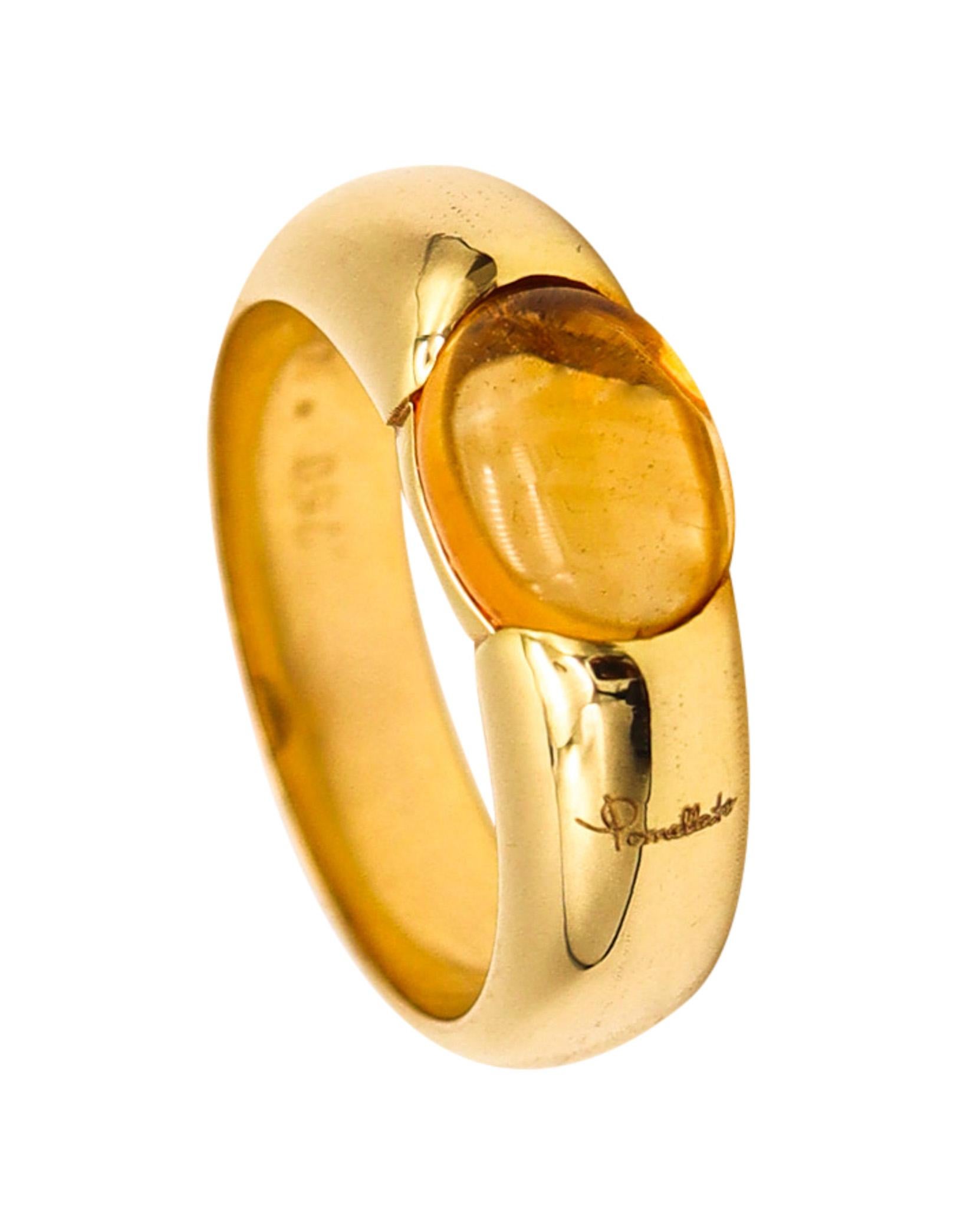 Pomellato Milan Candy Ring In 18Kt Yellow Gold With 4.75 Cts Orange Citrine For Sale