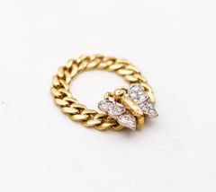 Pomellato Milan Flexible Butterfly Ring In 18Kt Yellow Gold With VS Diamonds