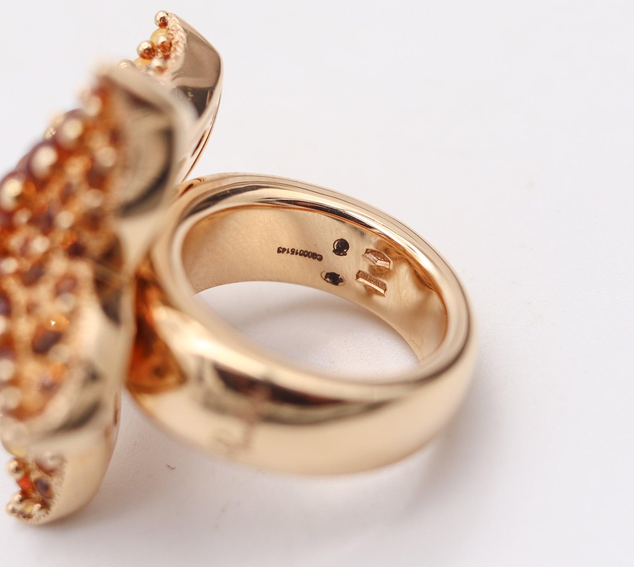 Women's POMELLATO Milan Starfish Cocktail Ring In 18Kt Yellow Gold With 6.76 Ctw Madeira For Sale