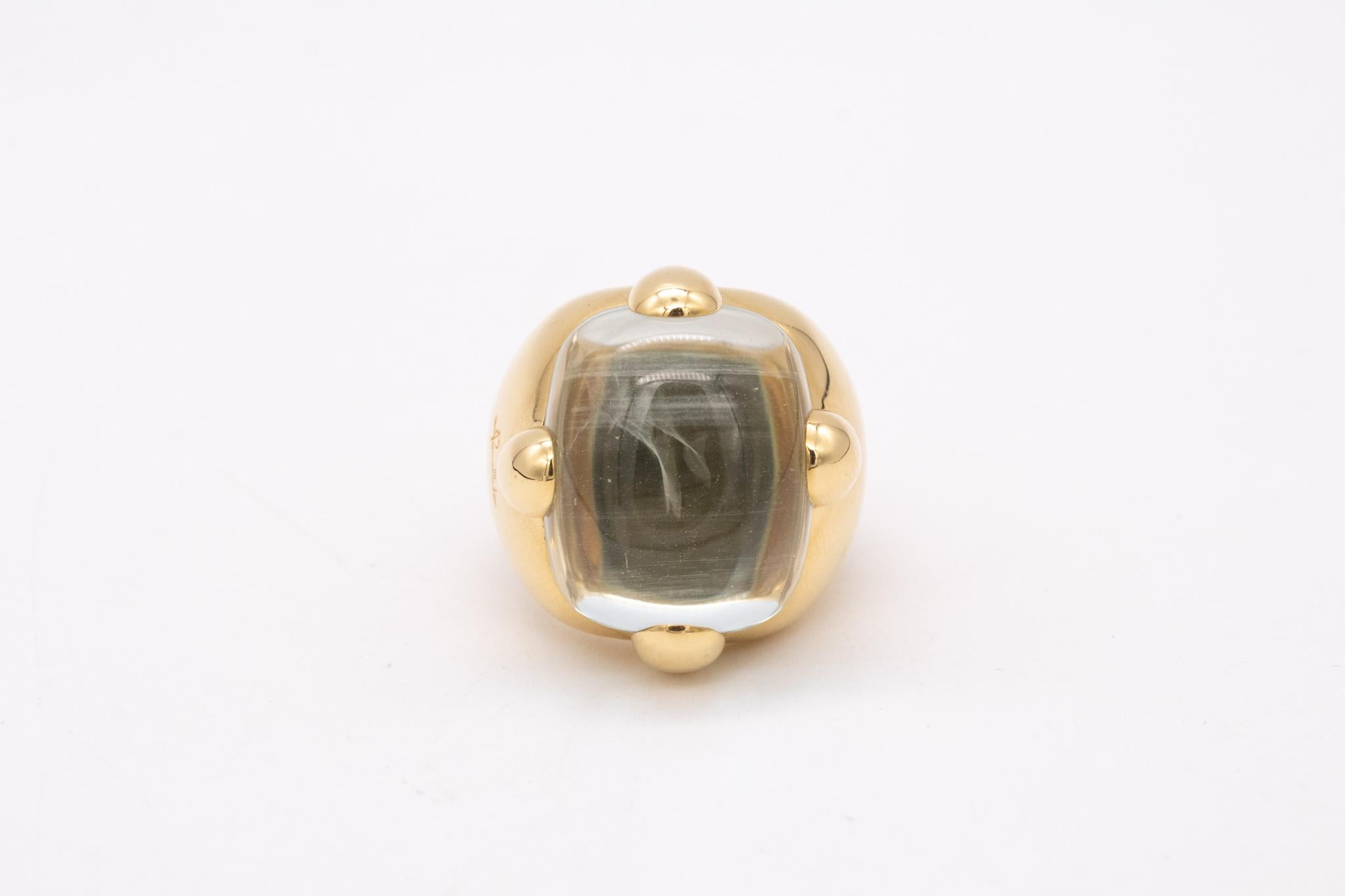 Pomellato Milano, grande bague cocktail en or 18 carats avec aigue-marine bleue 17,04 carats 1