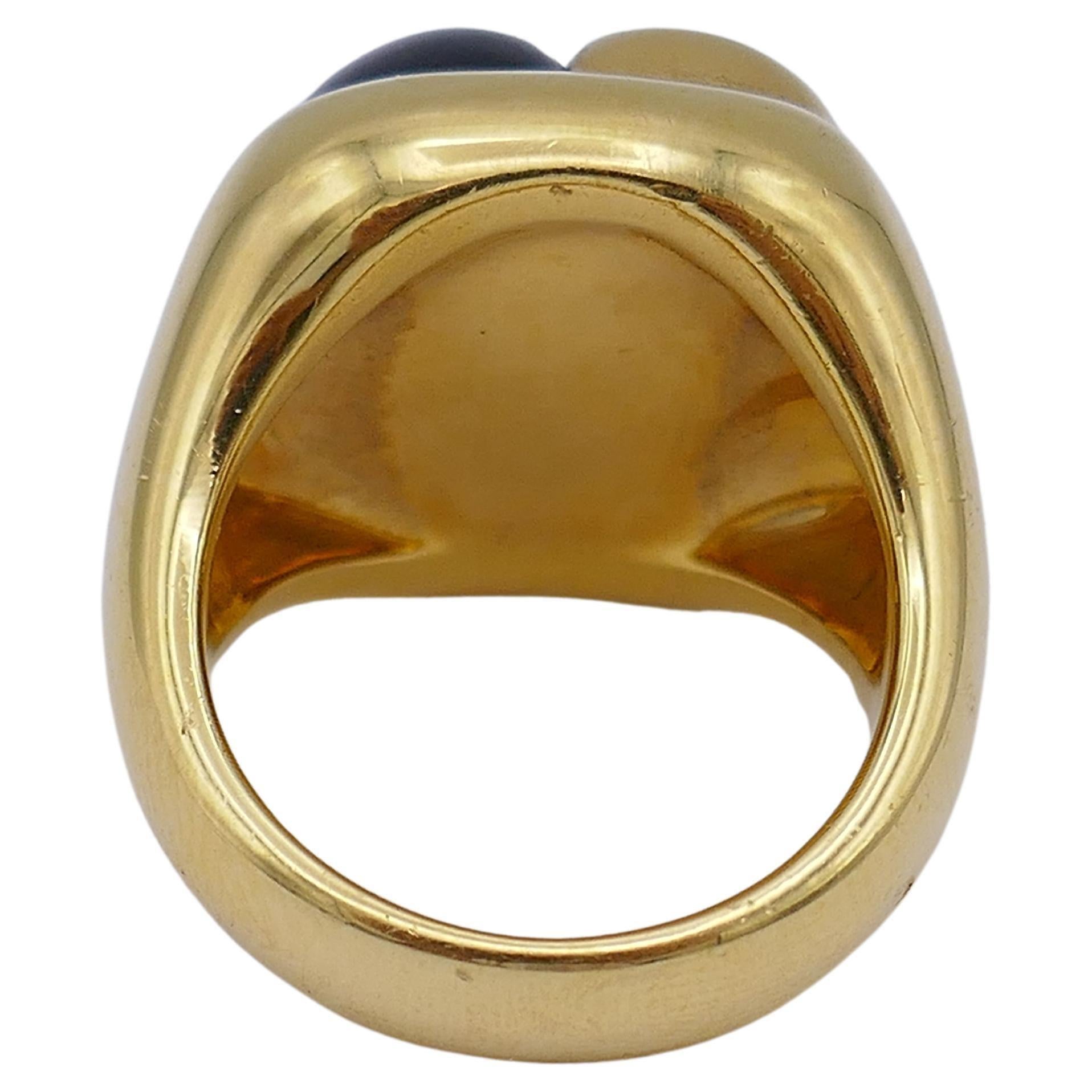 Women's or Men's Pomellato Mosaïco Gold Garnet Ring For Sale