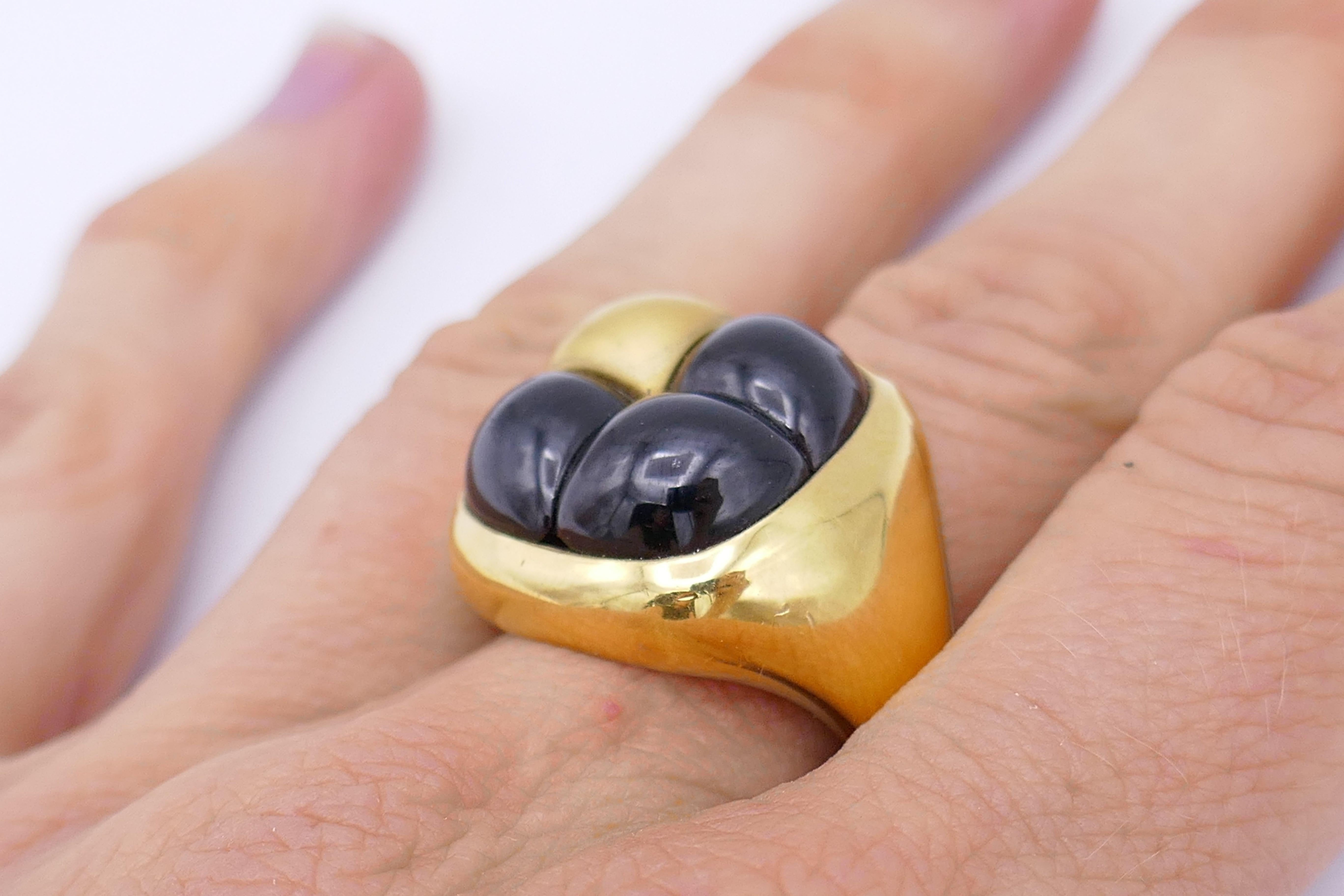 Pomellato Mosaïco Gold Garnet Ring For Sale 3