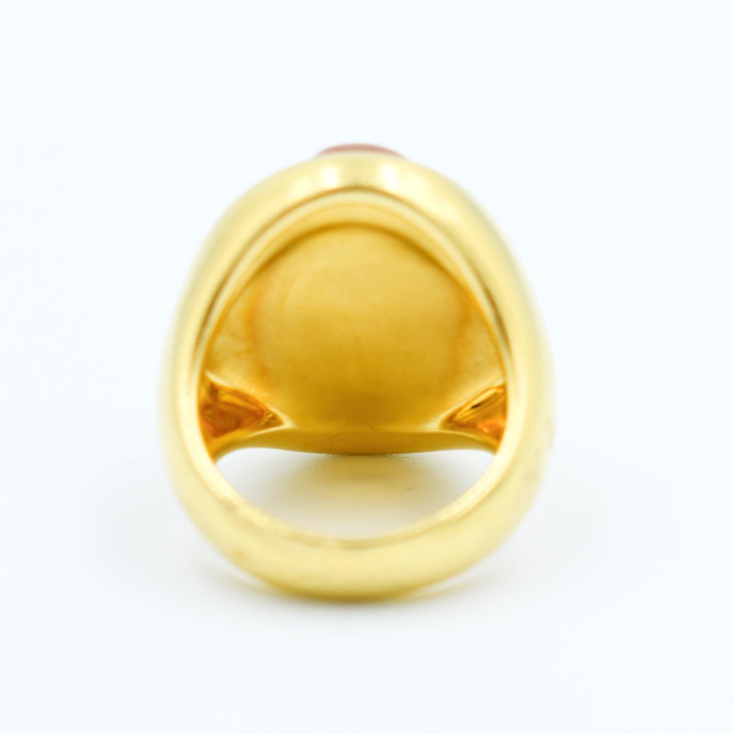 Cabochon Pomellato Mosaico Ring in 18k Gold with Citrines For Sale