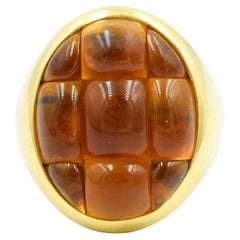 Vintage Pomellato Mosaico Ring in 18k Gold with Citrines