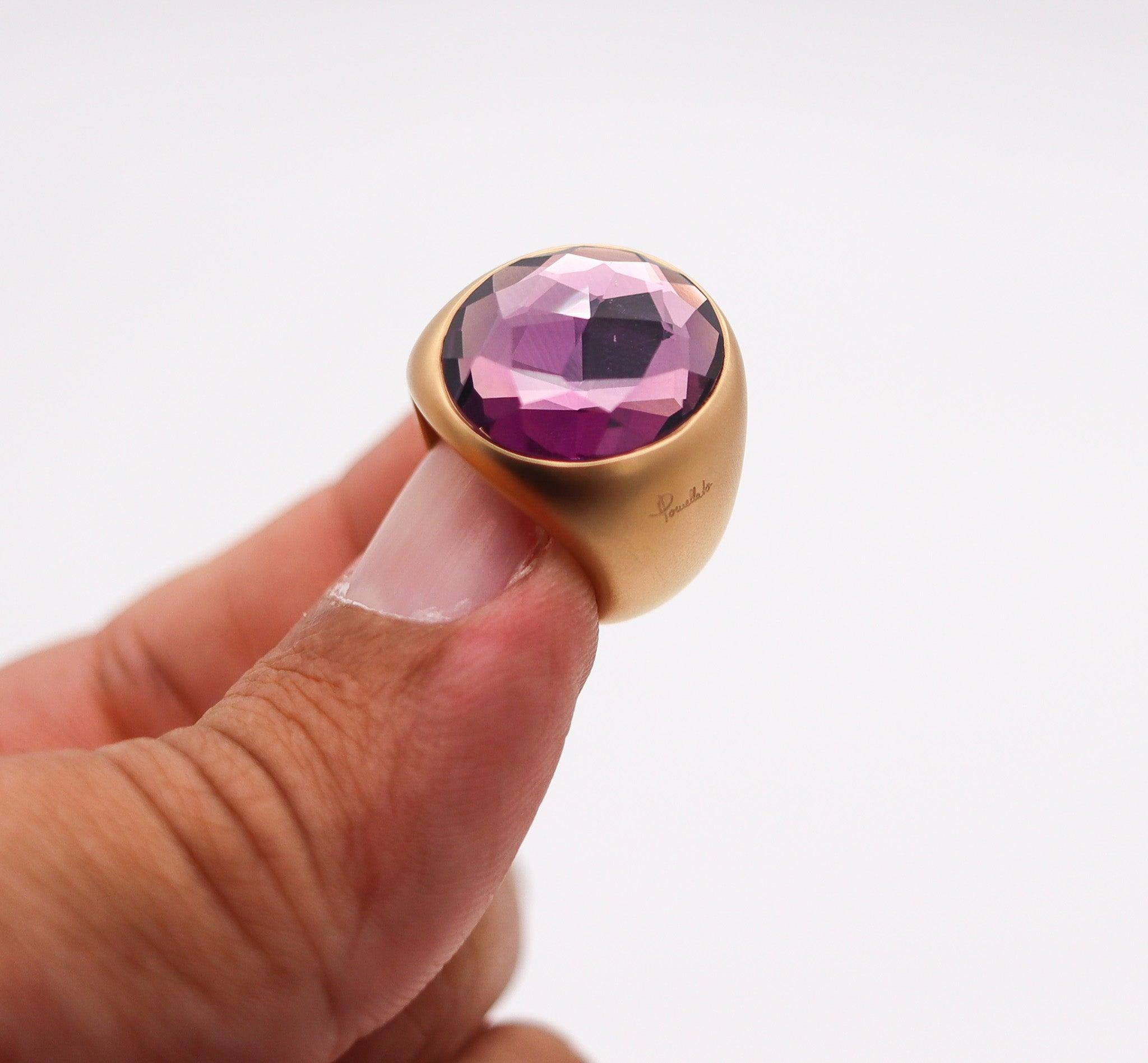 POMELLATO Narciso Cocktail Ring Brushed 18Kt Yellow Gold With 5.75 Cts Amethyst 4