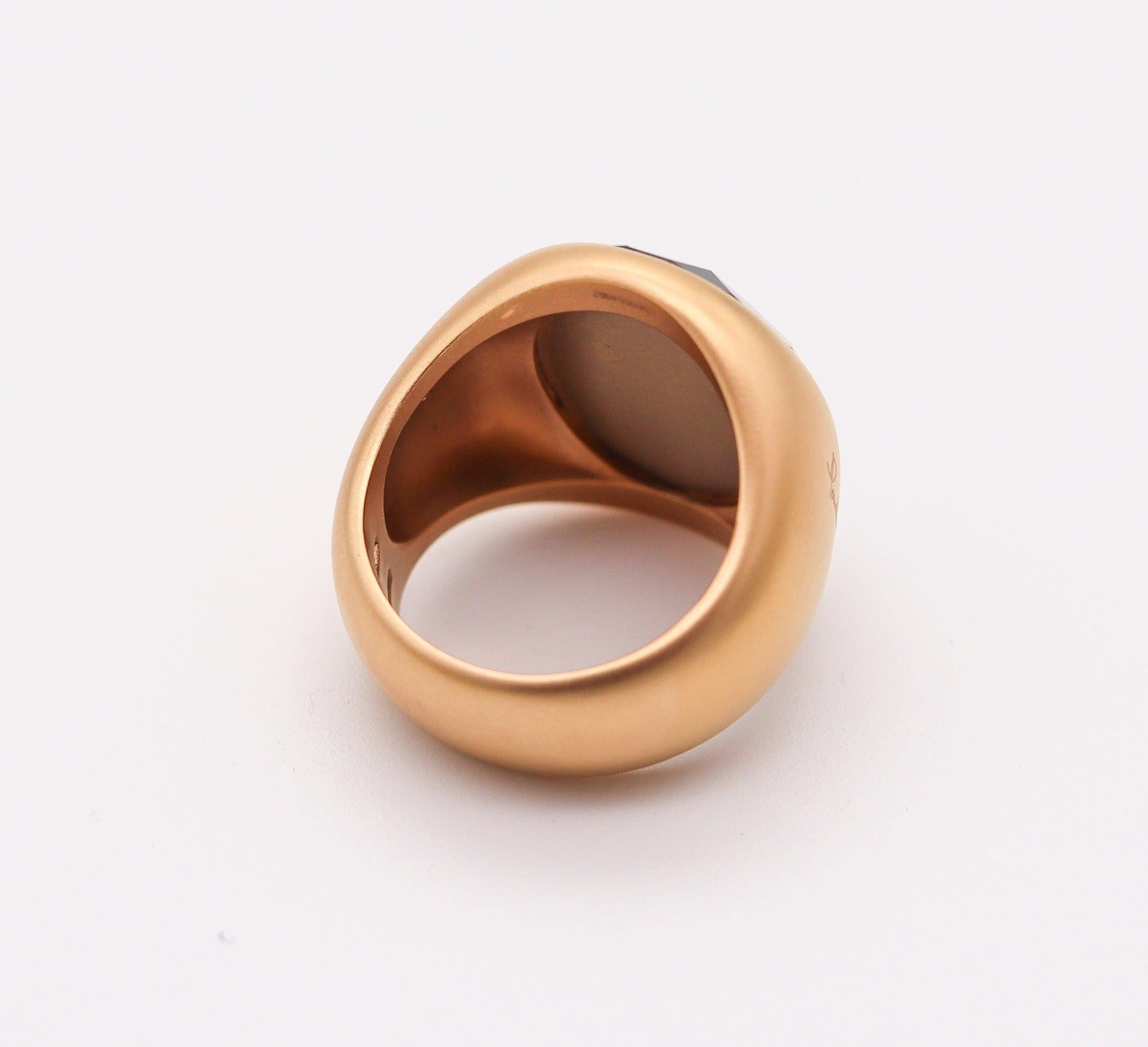 POMELLATO Narciso Cocktail Ring Brushed 18Kt Yellow Gold With 5.75 Cts Amethyst 1