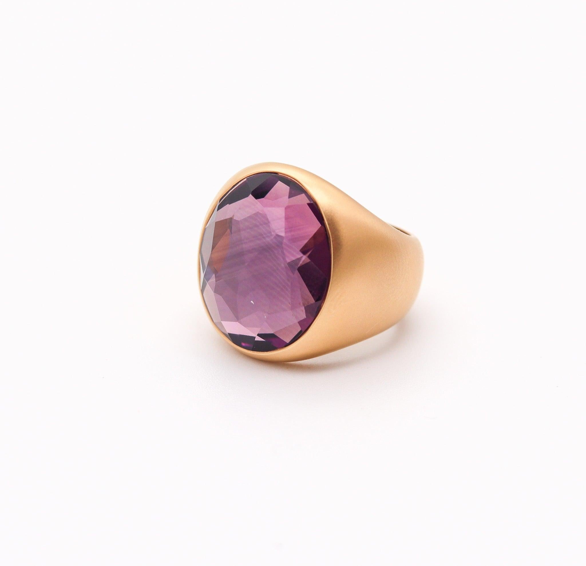 POMELLATO Narciso Cocktail Ring Brushed 18Kt Yellow Gold With 5.75 Cts Amethyst 3