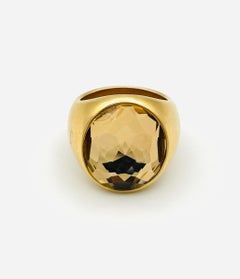 Pomellato Narciso ring in pink gold and smoked quartz