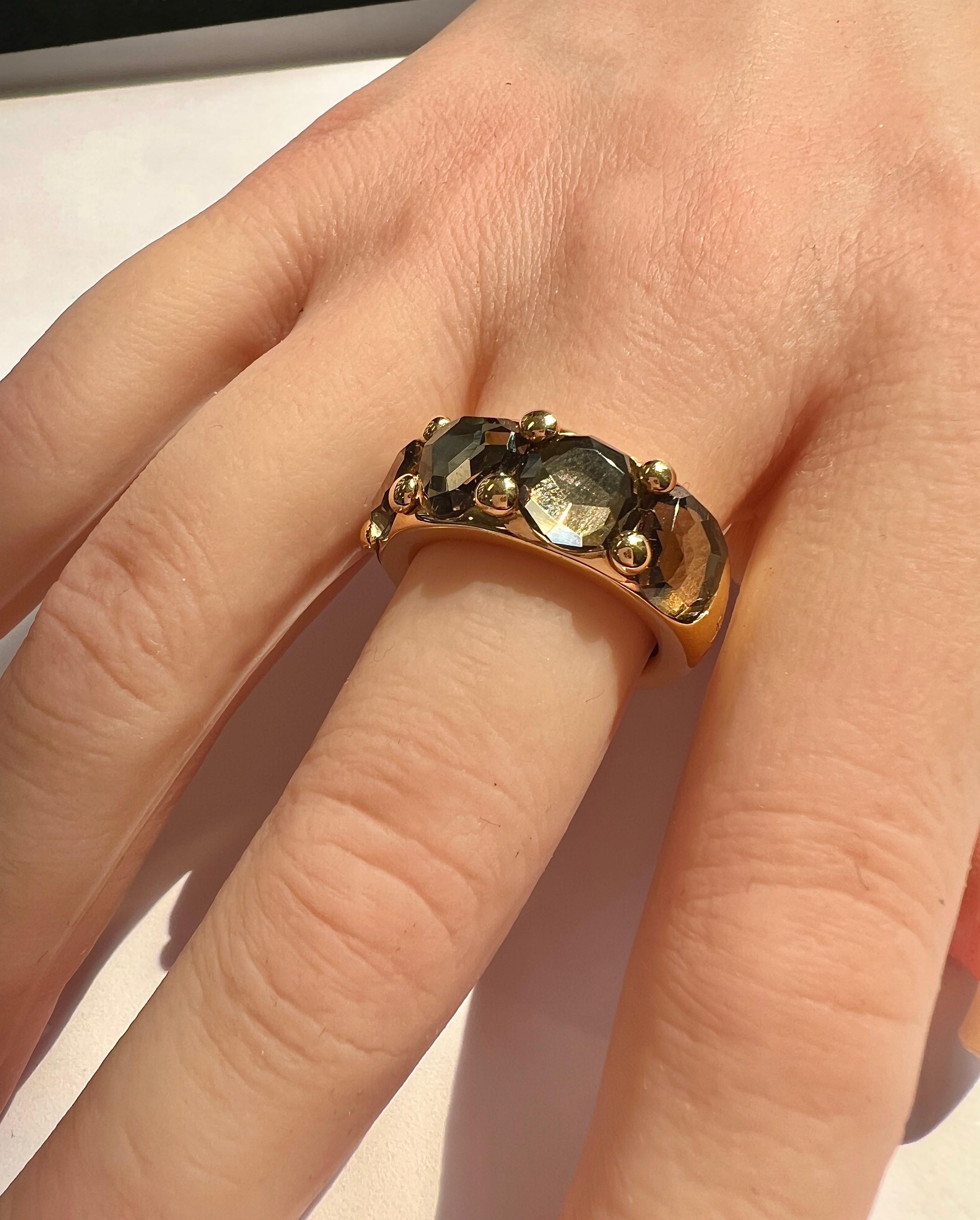 Pomellato Narciso Smokey Topaz Gold Ring In Excellent Condition For Sale In New York, NY