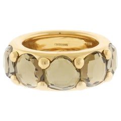 Pomellato Narciso Smoky Topaz Quartz Yellow Gold Ring