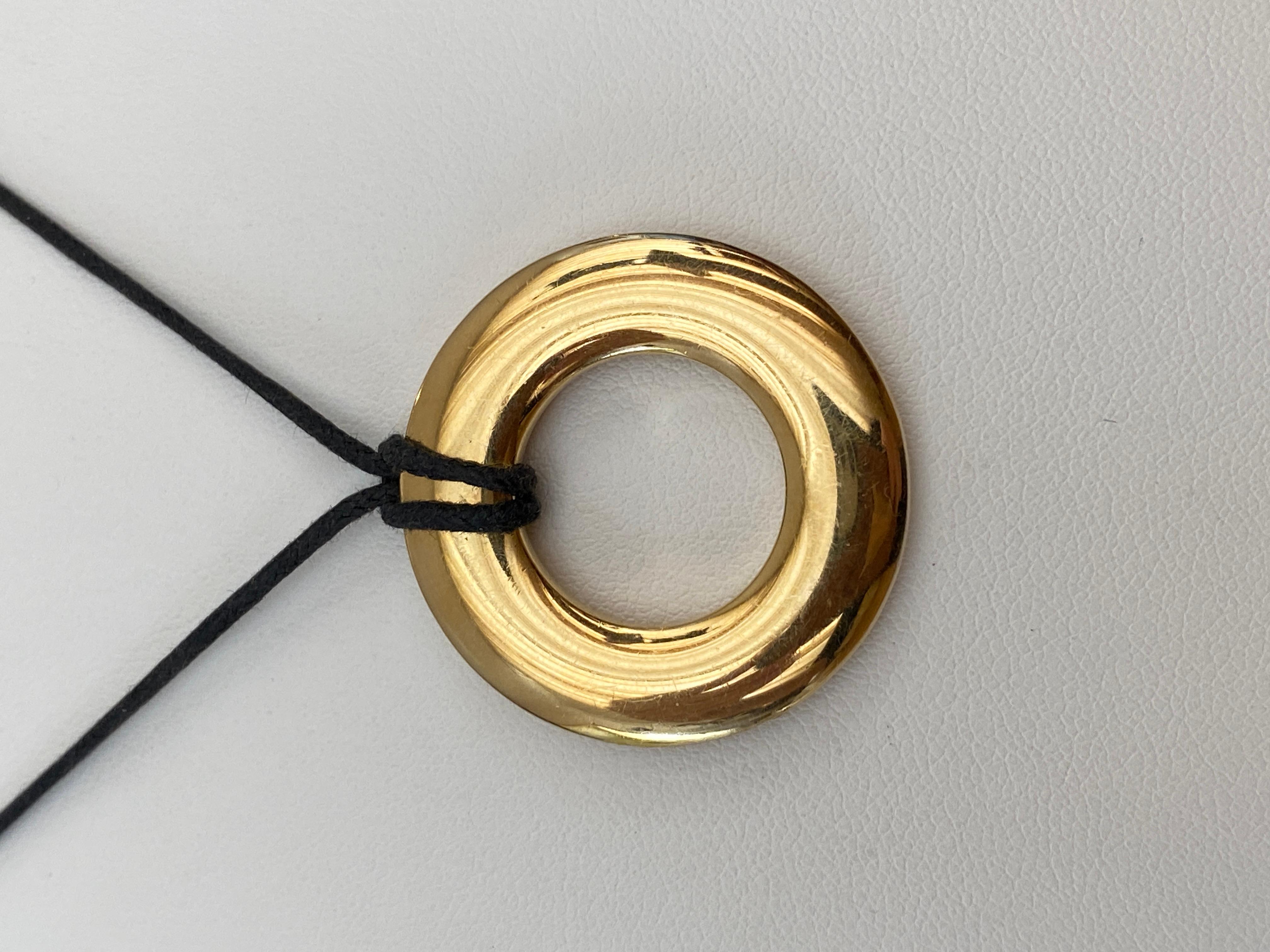Contemporary Pomellato Necklace with Circular Yellow 18 Karat Gold Pendant