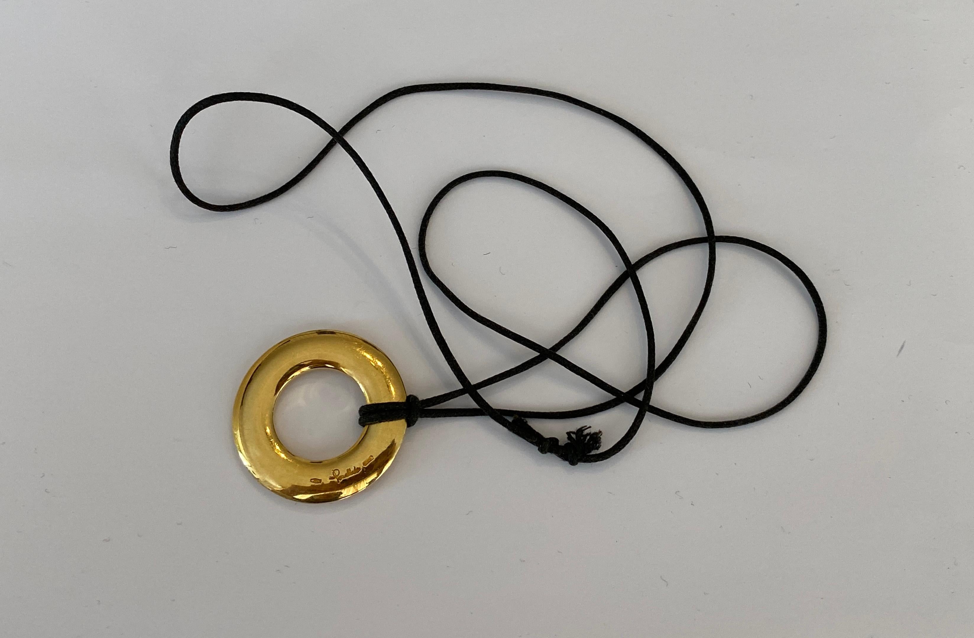 Pomellato Necklace with Circular Yellow 18 Karat Gold Pendant 4