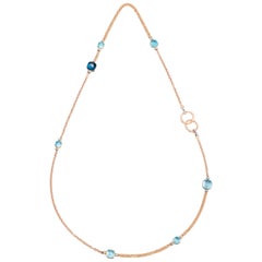 Pomellato Nudo 18 Karat Rose Gold and Blue Topaz Necklace