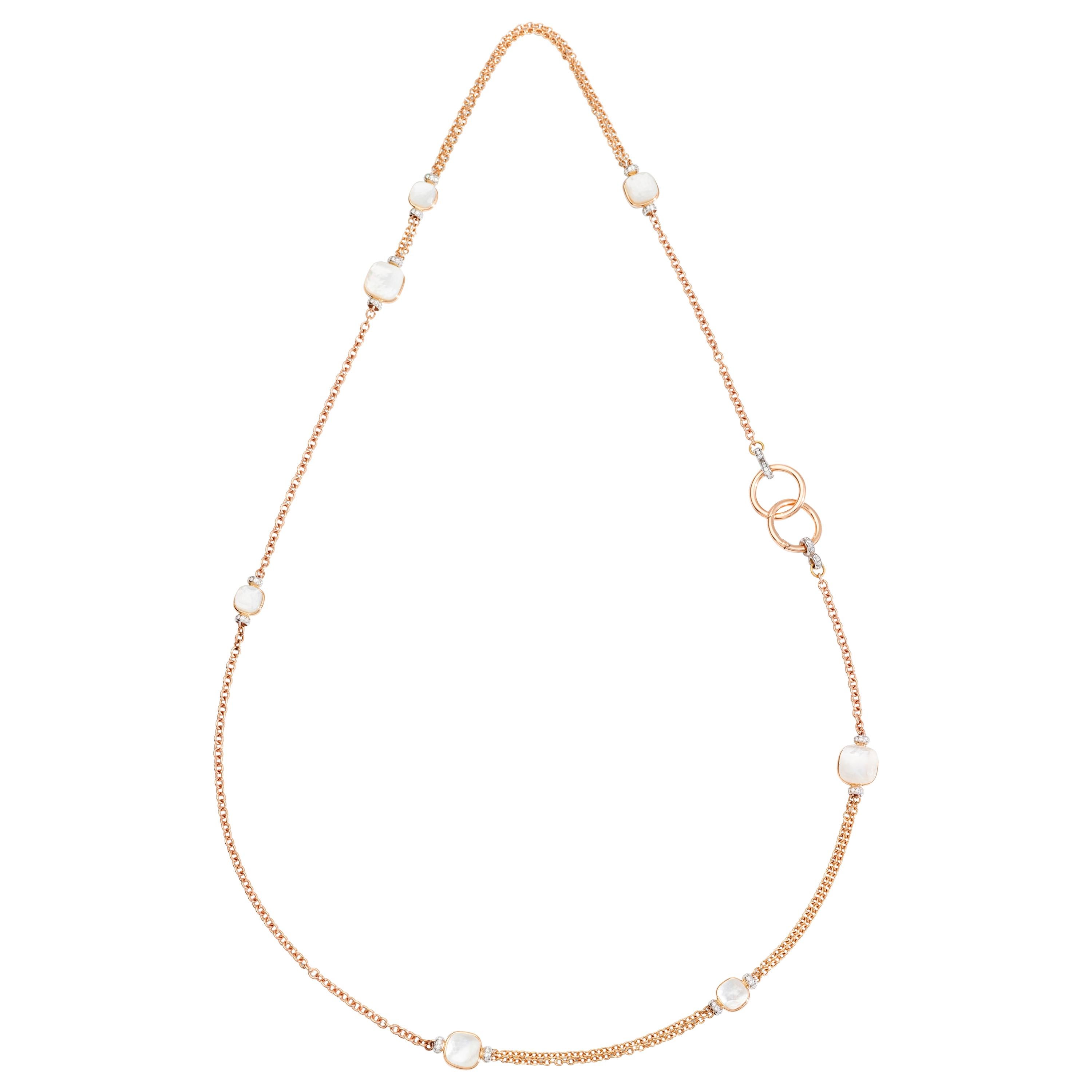 Pomellato Nudo 18 Karat Rose Gold and Mother of Pearl Necklace
