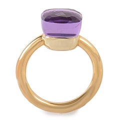 Pomellato Nudo 18 Karat Rose and White Gold Amethyst Square Cushion Ring