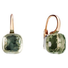 Pomellato Nudo 18k Rose Gold and Prasiolite Gemstone Earrings