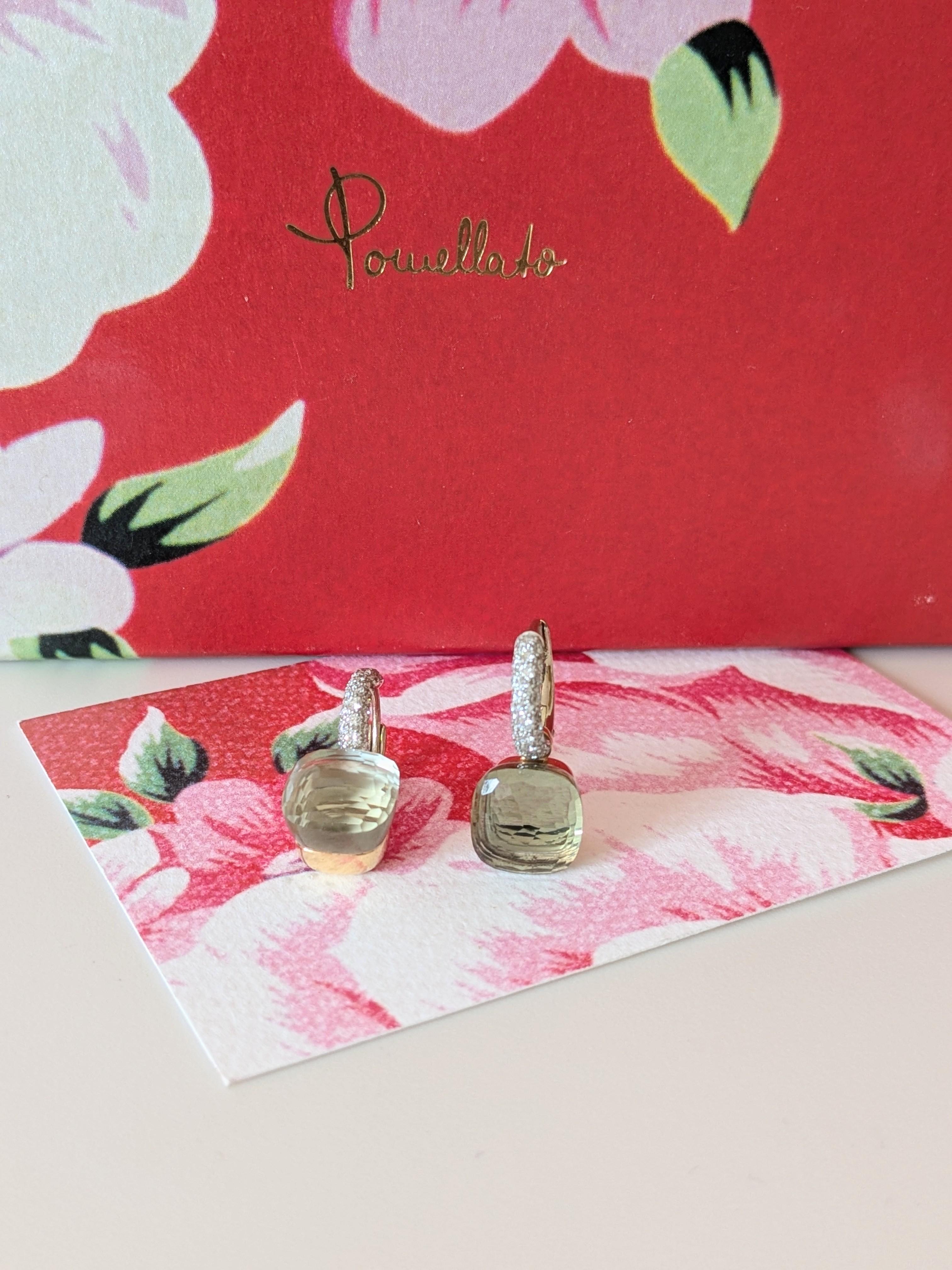 Orecchini Pomellato con topazio blu di Londra in 18 carati  oro bianco e rosa in vendita 2