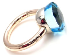 Pomellato Nudo Blue Topaz Rose and White Gold Ring