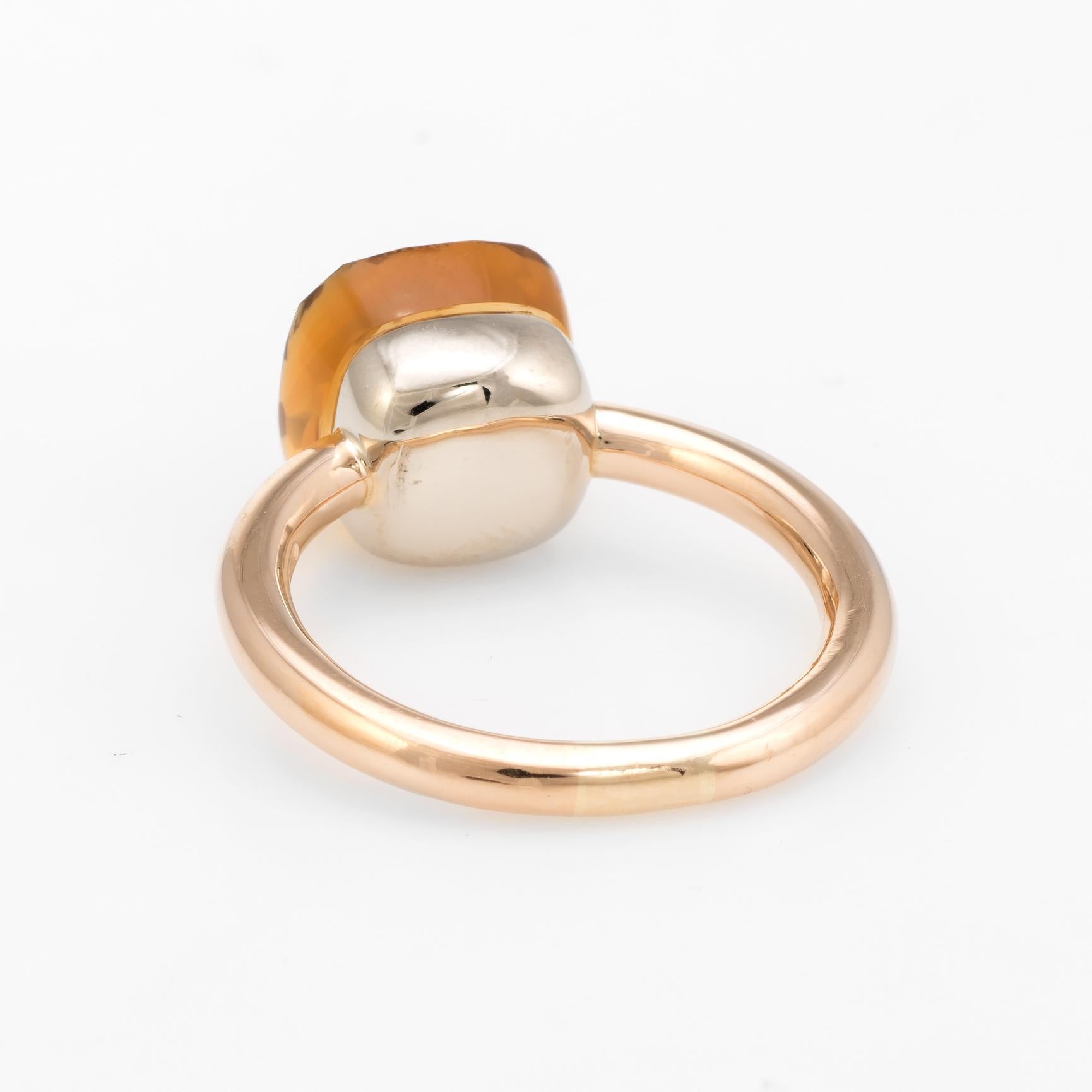 Pomellato Nudo Citrine Quartz Ring 18 Karat Rose Gold Estate Fine Jewelry In Good Condition In Torrance, CA