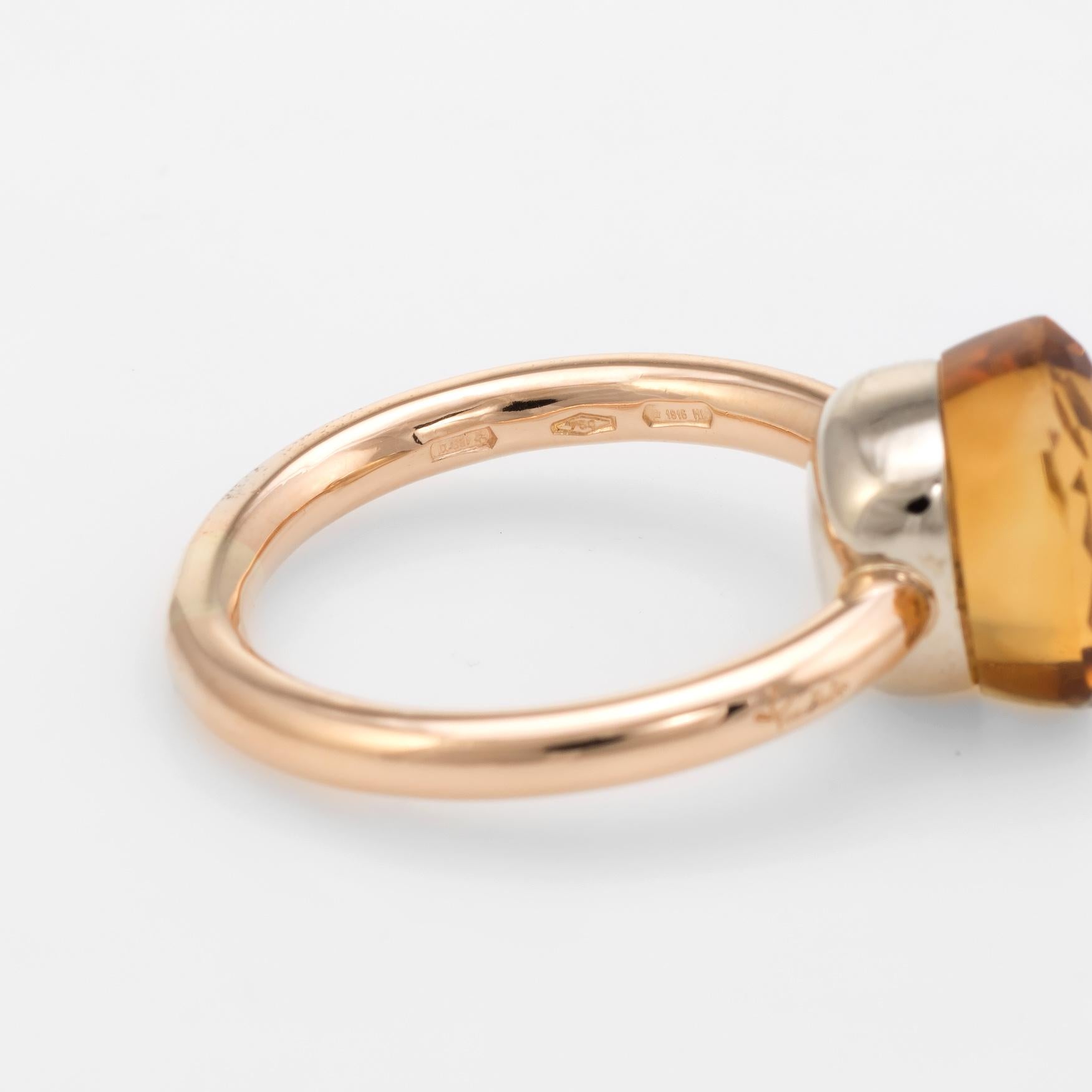 Pomellato Nudo Citrine Quartz Ring 18 Karat Rose Gold Estate Fine Jewelry 1
