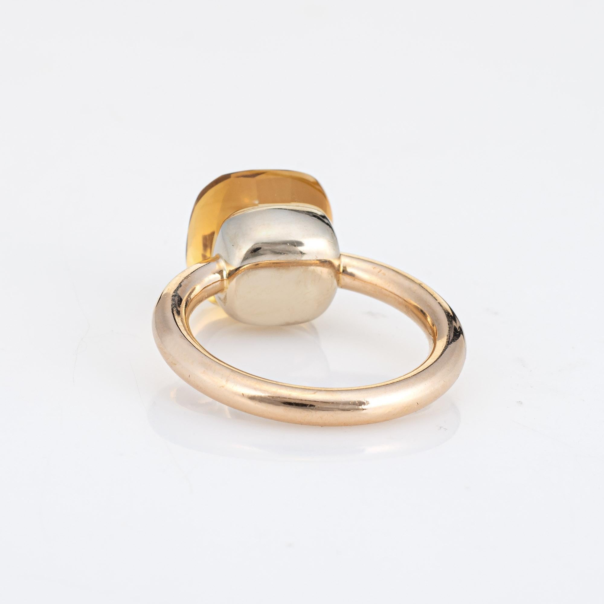 Taille cabochon Pomellato Nudo Citrine Ring Classic 18k Yellow Gold Fine Estate Jewelry 6 en vente