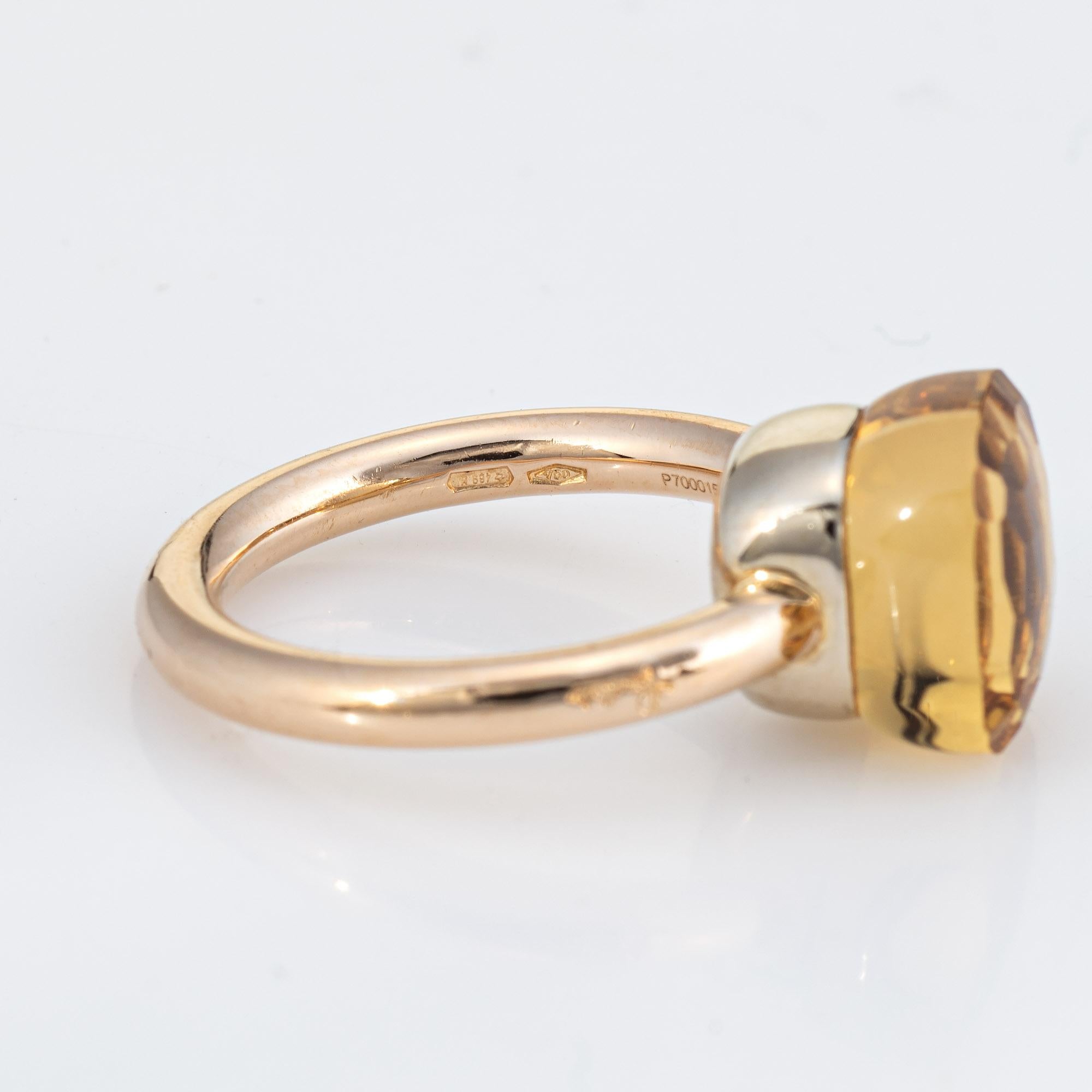 Cabochon Pomellato Nudo Citrine Ring Classic 18k Yellow Gold Fine Estate Jewelry 6 For Sale