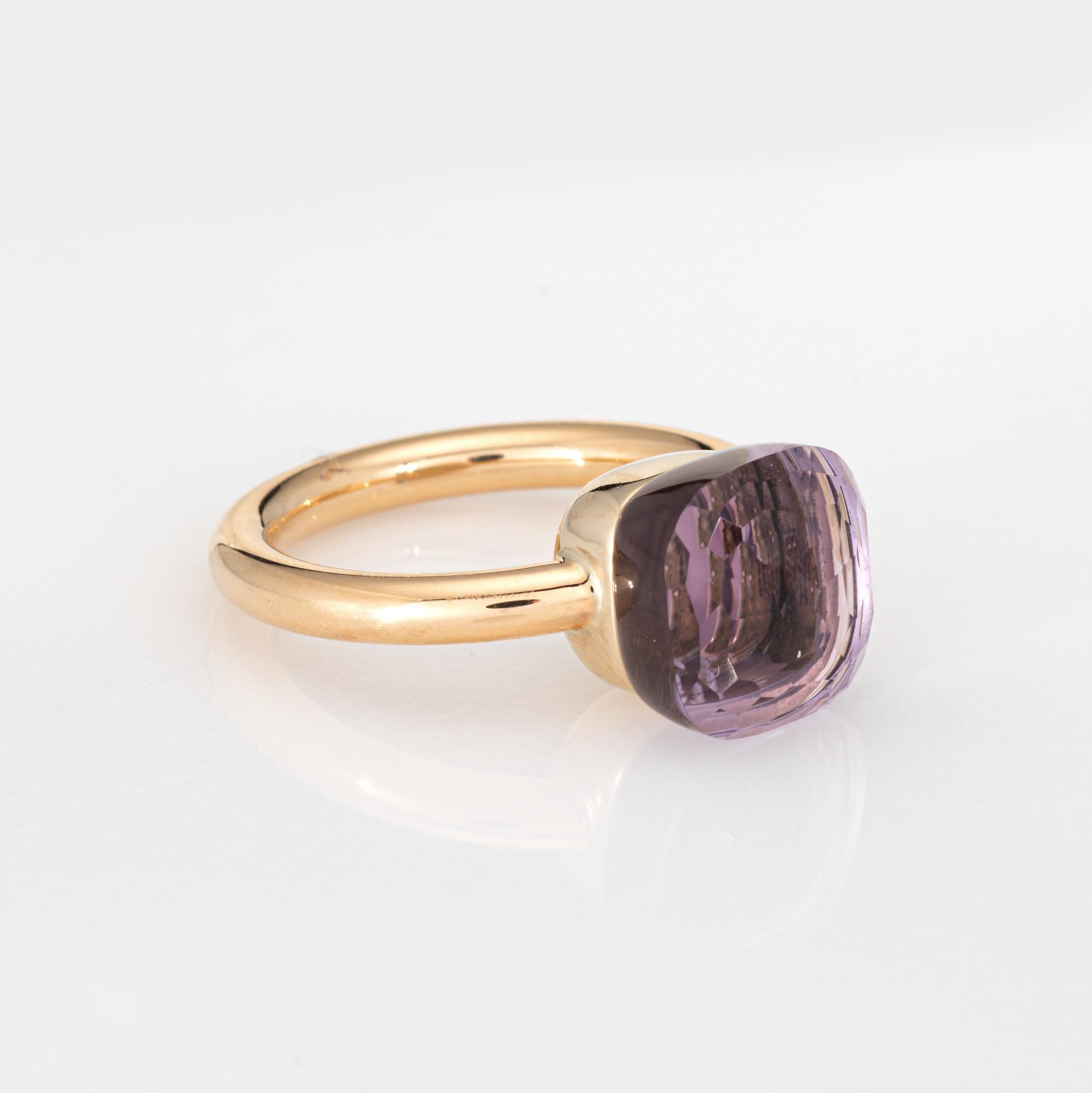 Contemporary Pomellato Nudo Classic Amethyst Ring 18k Yellow Gold Fine Estate Jewelry Sz 6