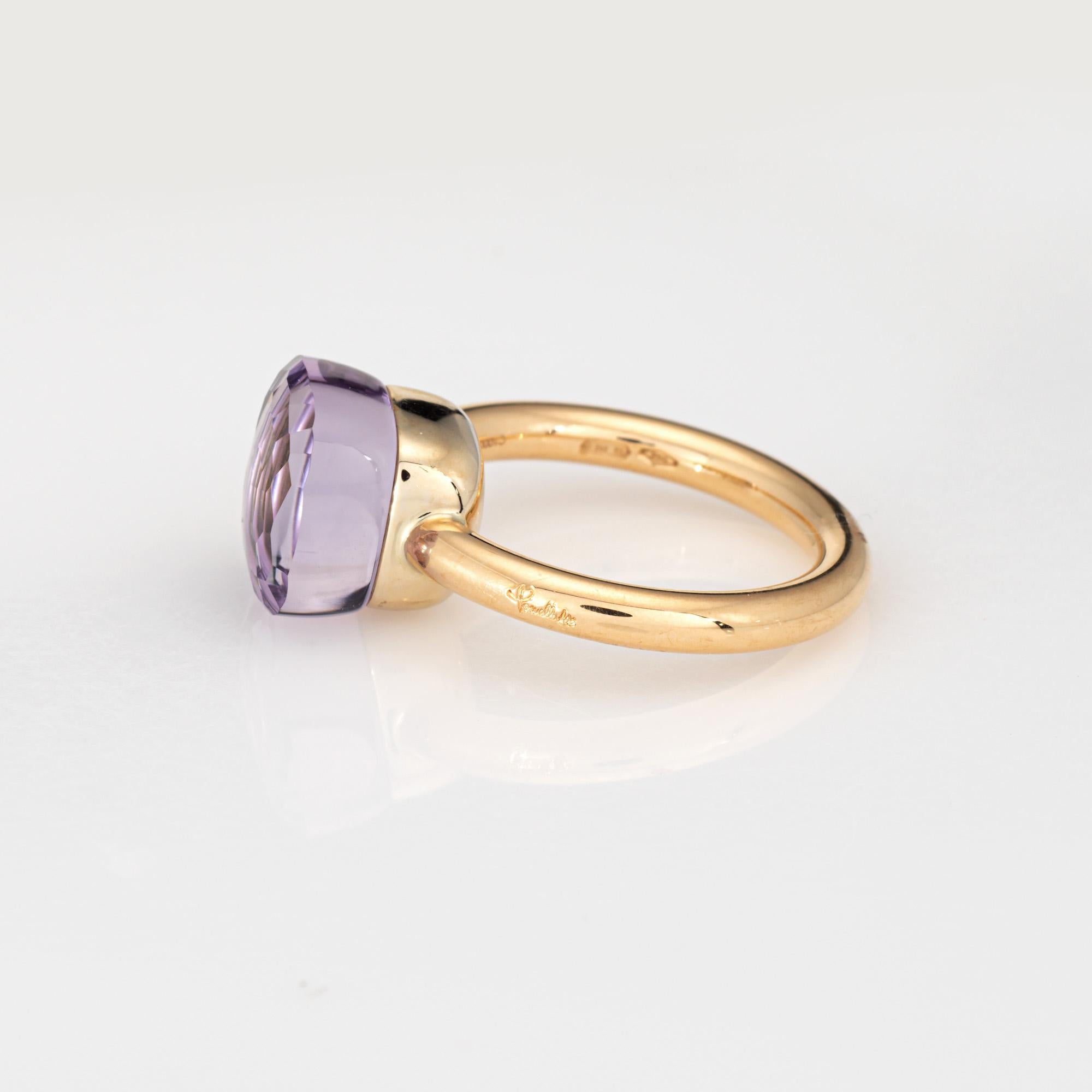Square Cut Pomellato Nudo Classic Amethyst Ring 18k Yellow Gold Fine Estate Jewelry Sz 6