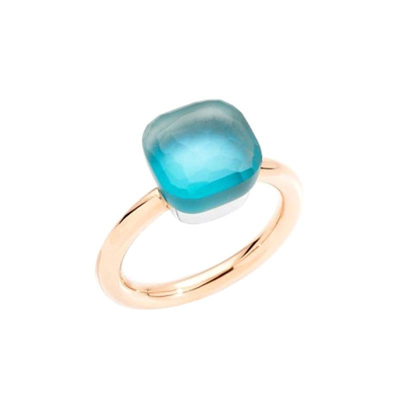 Pomellato Nudo Classic Blue Topaz Mother of Pearl & Turquoise AA1100O6000SYMTU For Sale