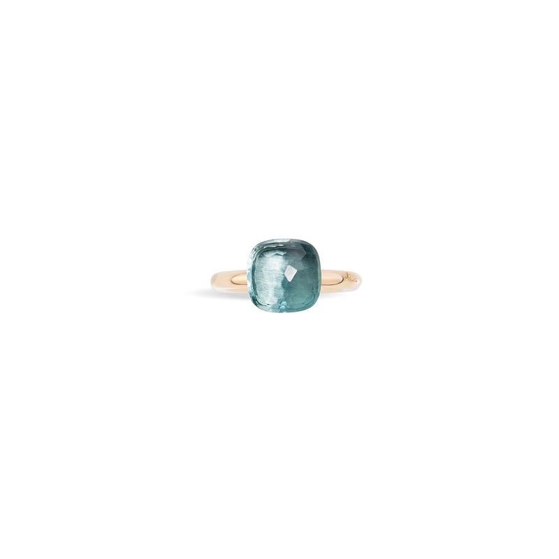 Women's or Men's Pomellato Nudo Classic Ring in Rose Gold and Blue Topaz AA1100o6000000oY For Sale