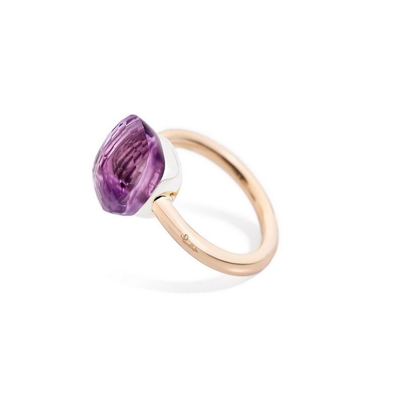 Taille carrée Pomellato Nudo Classic Ring en or rose avec améthyste A.A110-O6-OI en vente