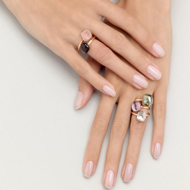 Pomellato Nudo Classic Ring in Rose Gold with Rose De France A.A110O6