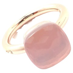 Pomellato Nudo Bague classique en or jaune et quartz rose