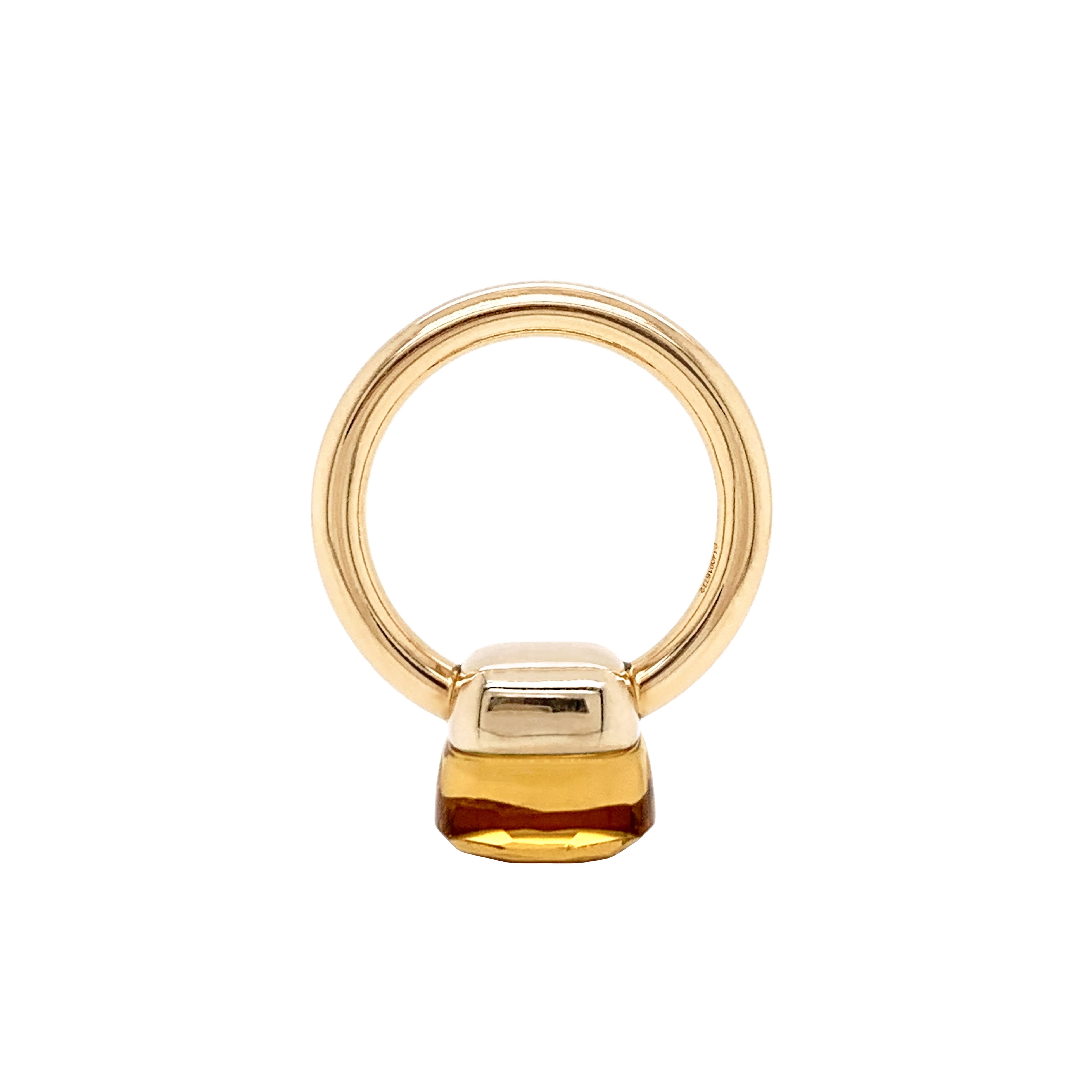 Pomellato Nudo Collection Citrine Quartz 18 Carat Rose Gold Ring In Good Condition In London, GB