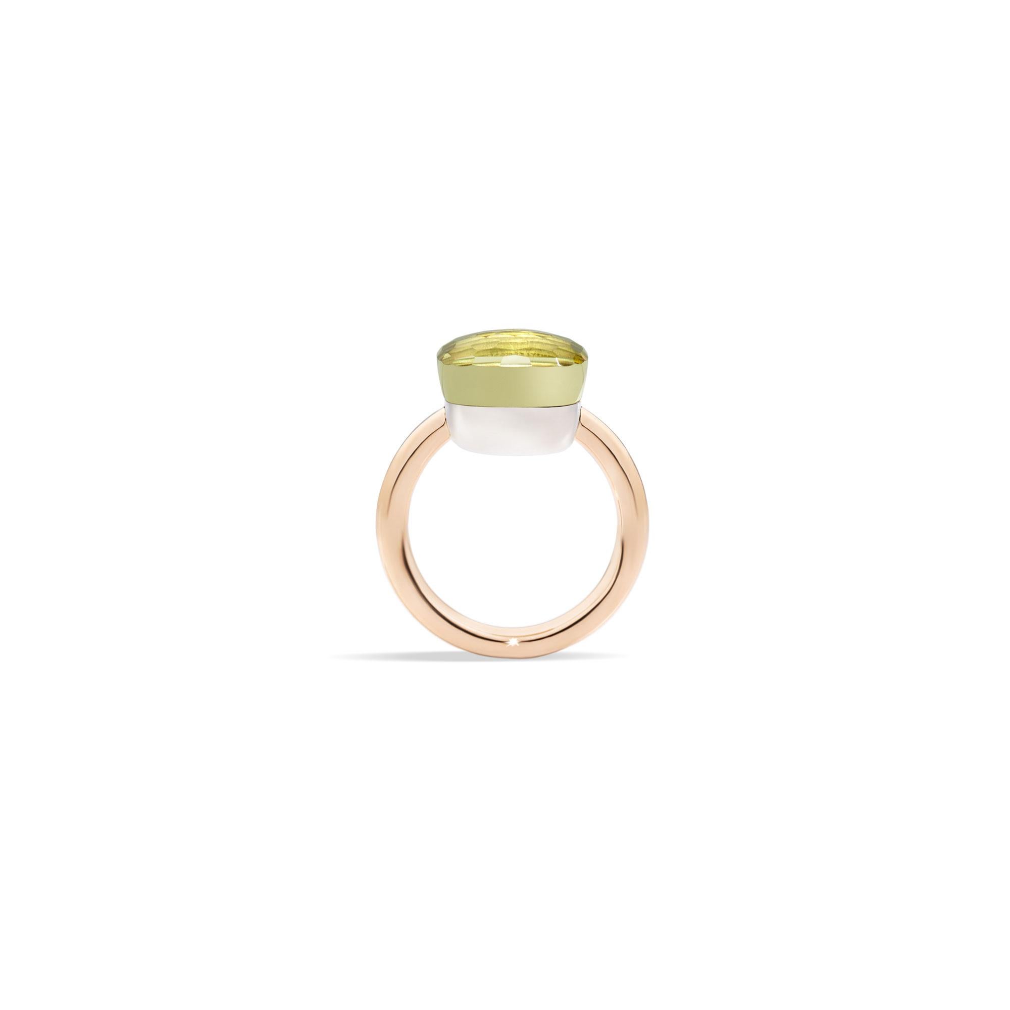 Contemporary Pomellato Nudo Collection Lemon Quartz and Pink Gold Ring