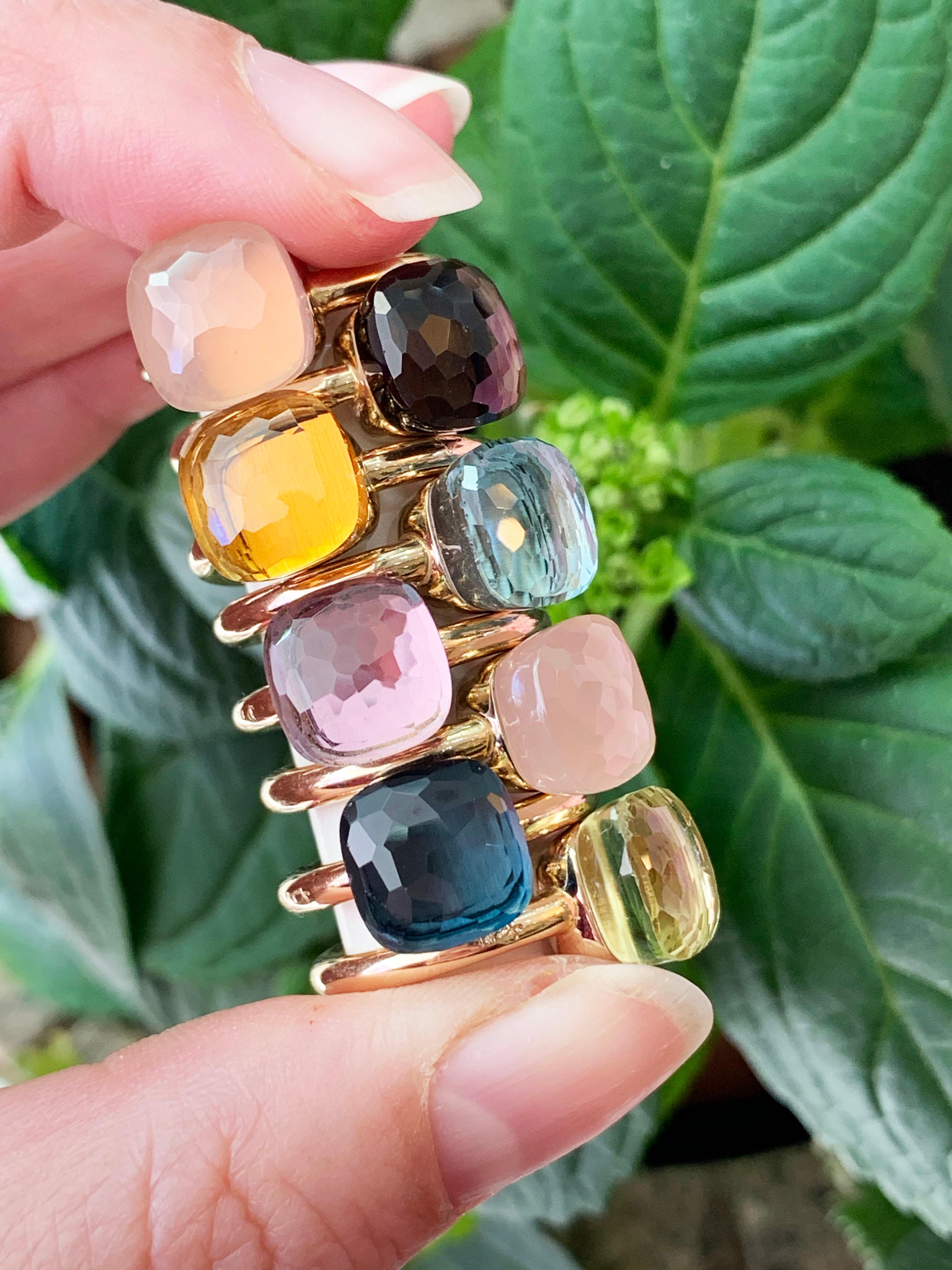 Pomellato Nudo Collection Smokey Quartz 18 Carat Rose Gold Ring 2